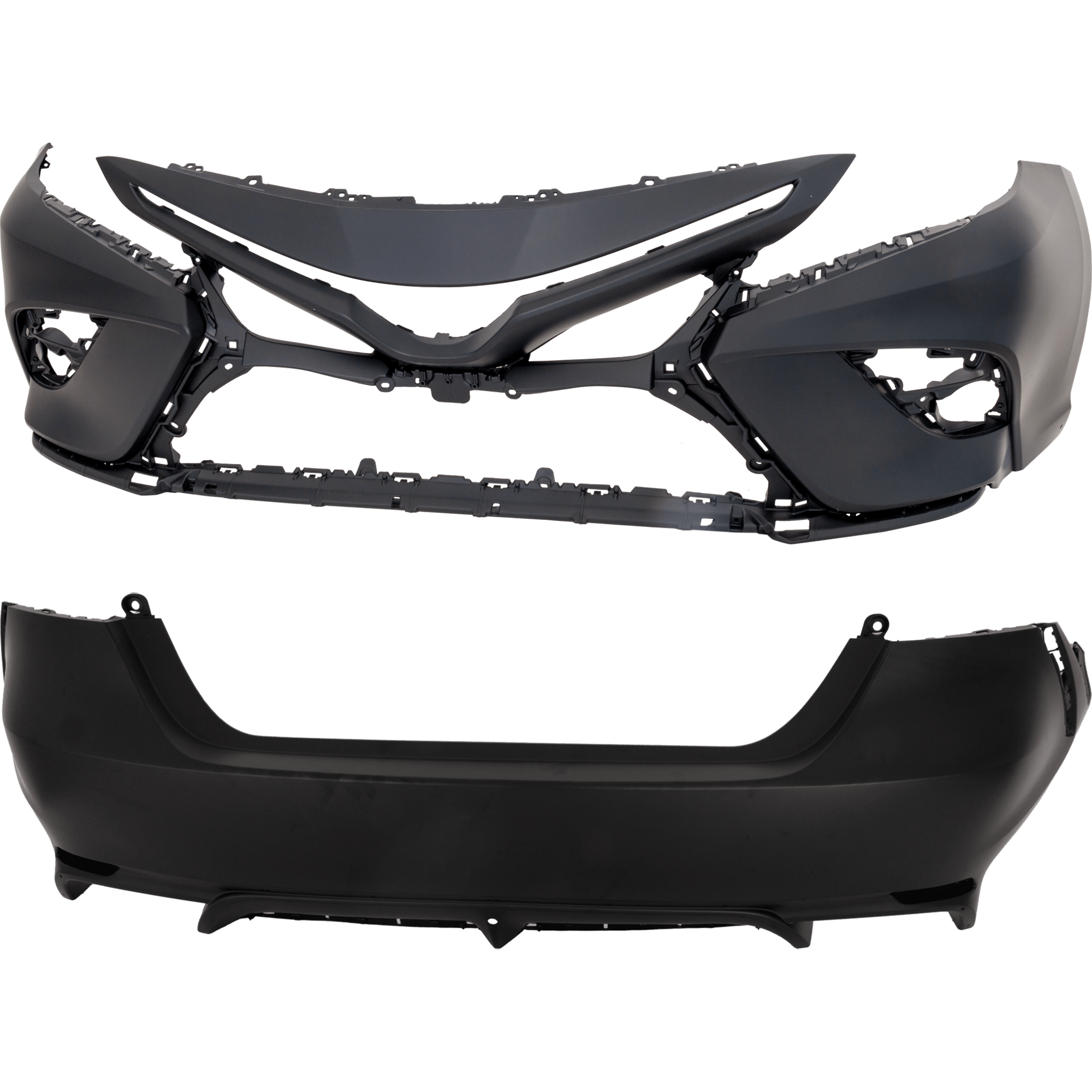 AM CAMRY 20-24 FRONT AND REAR BUMPER COVER Primed SKU SET RT01030080P Partslink TO1000470 TO1100369 OEM 521190X952-521590X928
