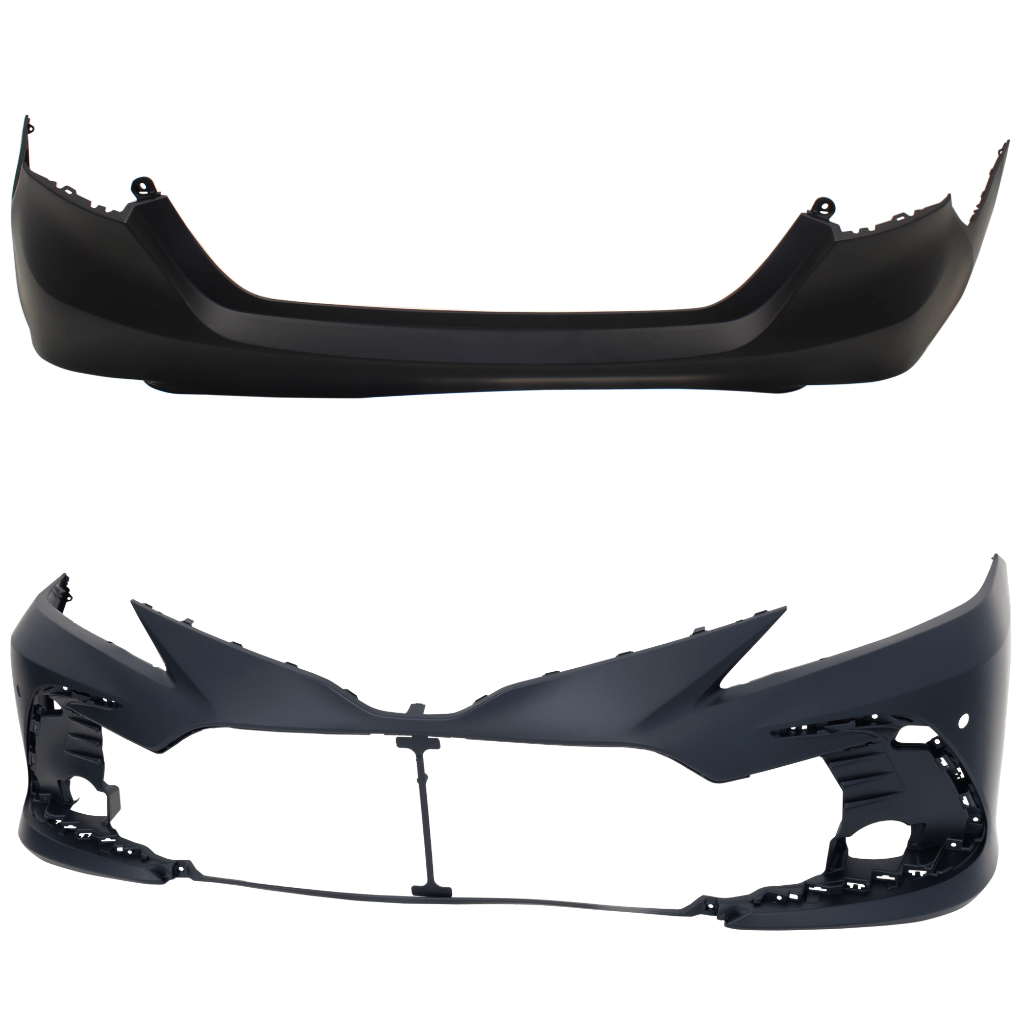 AM CAMRY 21-24 FRONT AND REAR BUMPER COVER Primed SKU SET RT01030084P C Partslink TO1000467 TO1100333 OEM 521190X956-521590X913