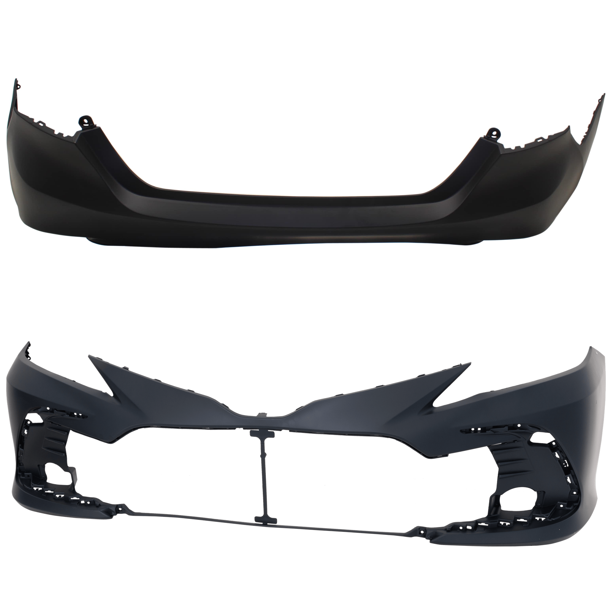 AM CAMRY 21-24 FRONT AND REAR BUMPER COVER Primed SKU SET RT01030085P C Partslink TO1000466 TO1100333 OEM 521190X953-521193T961-521590X9