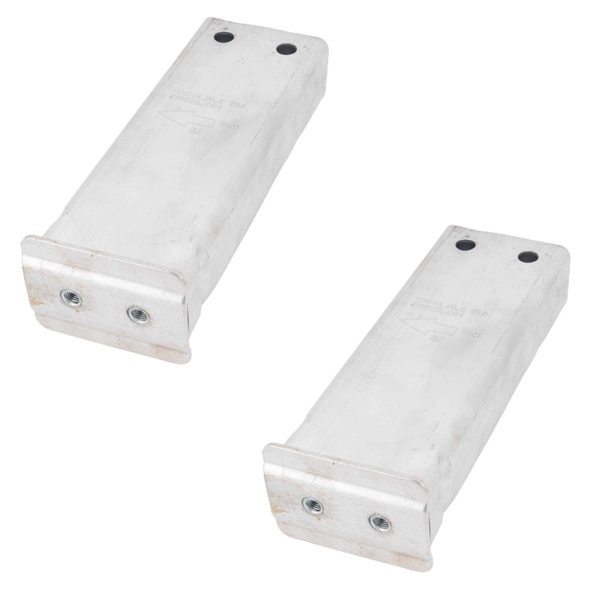AM TESLA 3-17-23 TESLA Y 20-21 FRONT BUMPER BRACKET RH AND LH Aluminum SKU SET RT01310043-2 Partslink TA1066100 OEM 110919300C