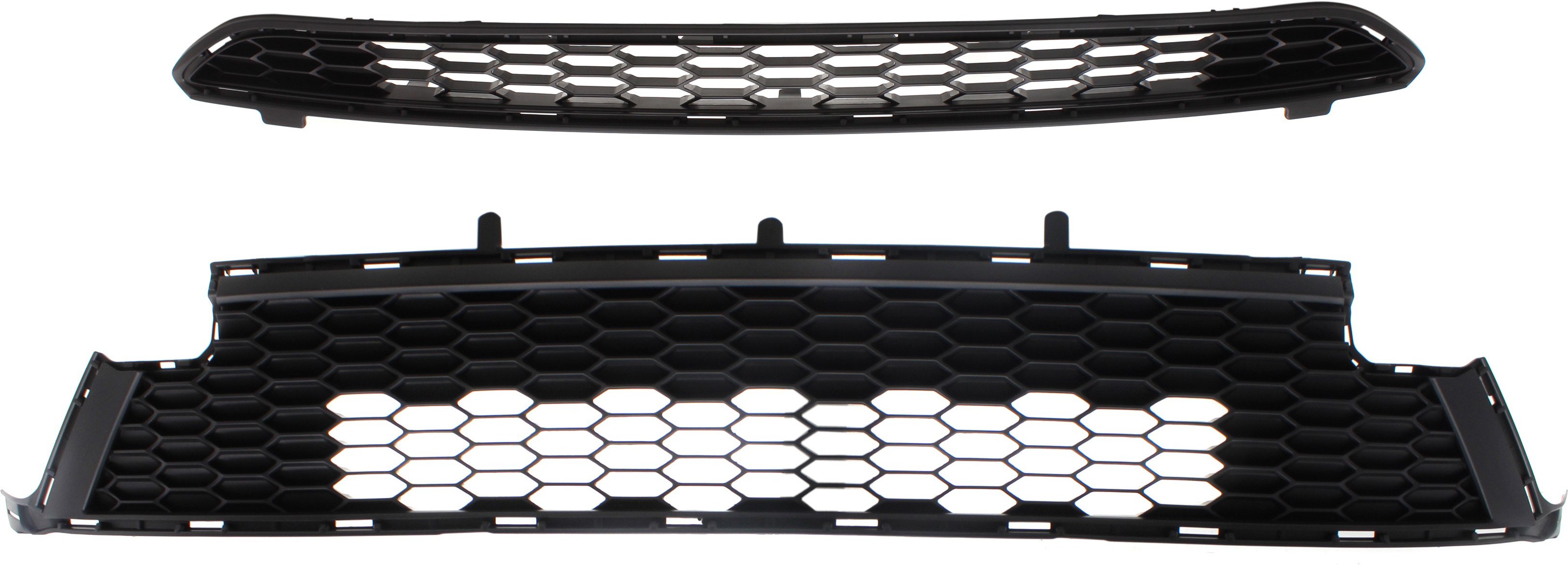 AM RAV4-16-18 FRONT BUMPER GRILLE Upper and Lower Textured Dark Gray SE Model w o Front View Camera CAPA SKU SET RT01530004Q 2 Partslink TO1036167C TO1036171C OEM 531120R100-531130R070