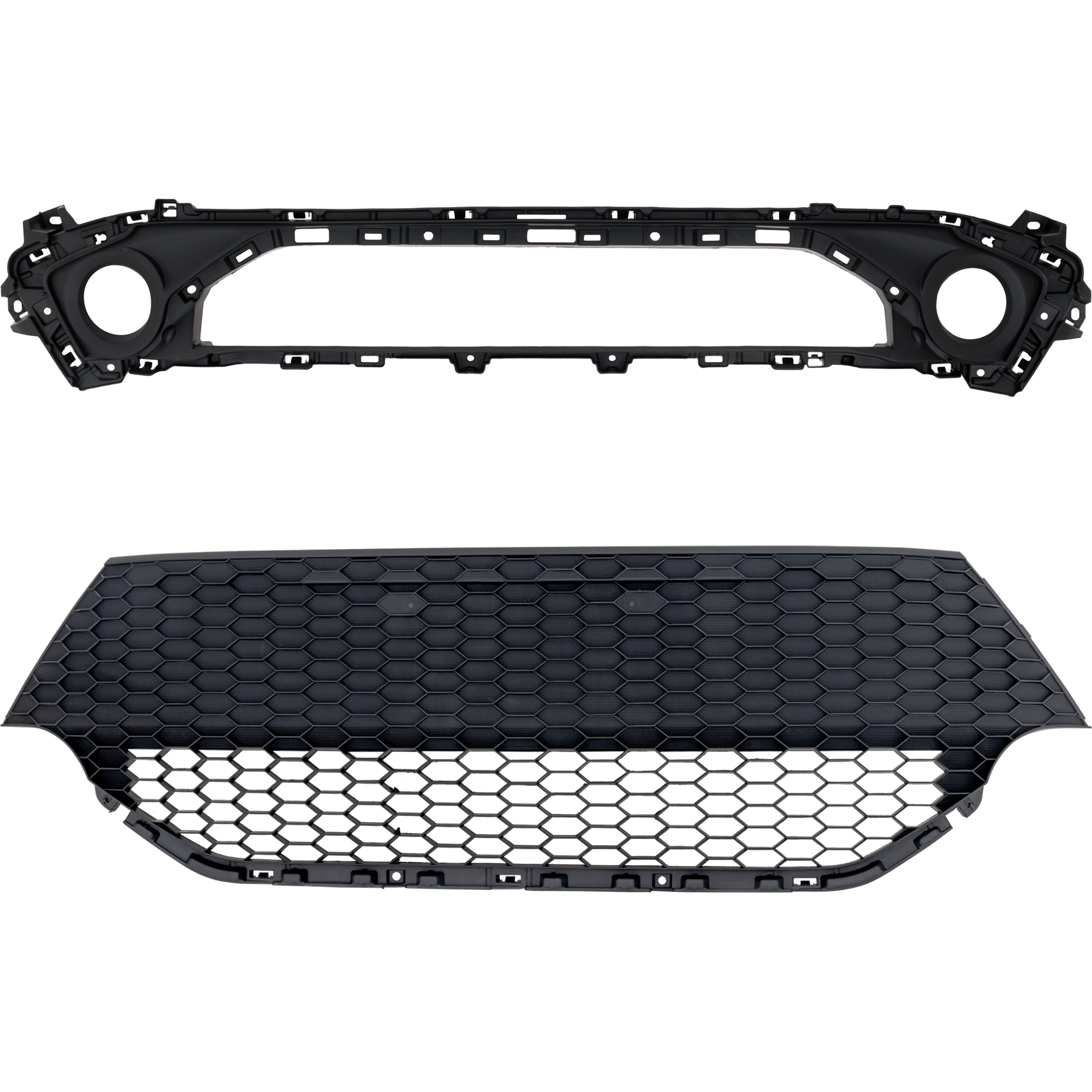 AM YARIS 19-20 FRONT BUMPER GRILLE Upper and Lower Black LE XLE Models Hatchback 20-20 Sedan 19-20 SKU SET RT01530044
