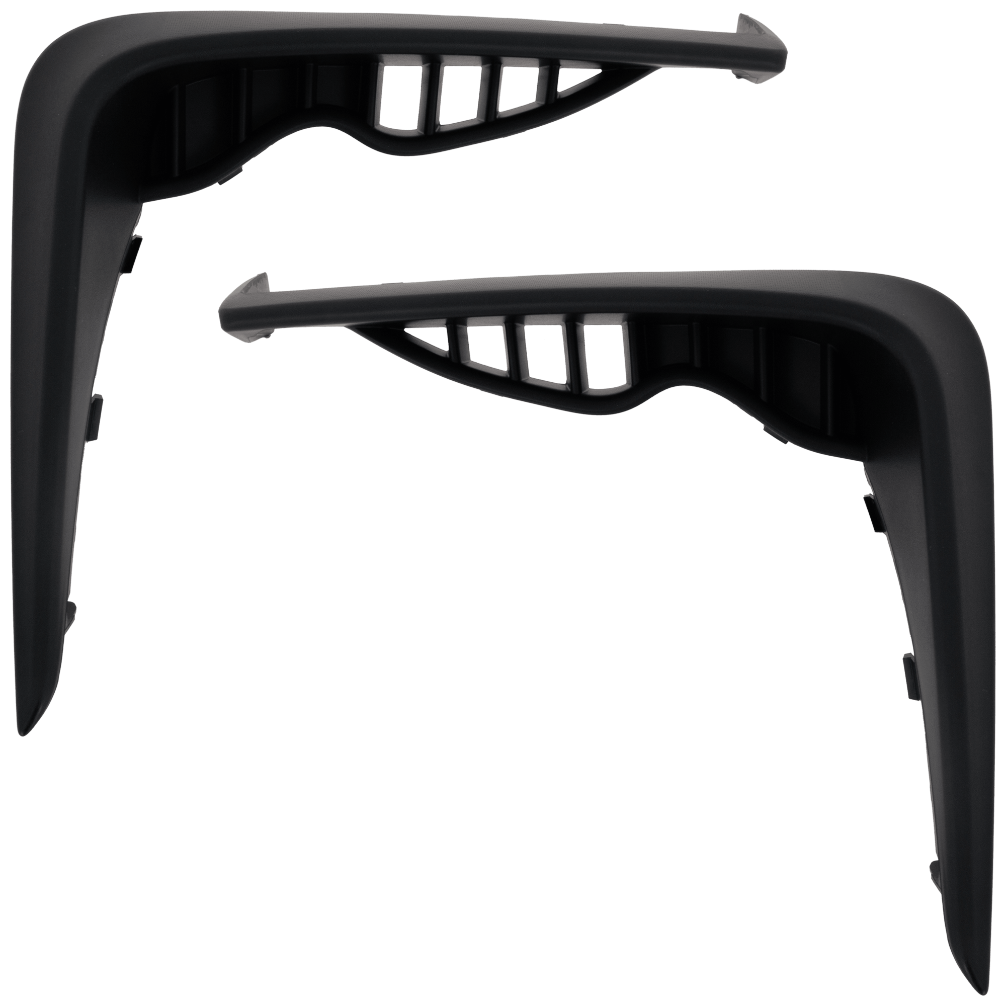 AM GR86-22-22 FRONT BUMPER MOLDING RH AND LH Textured Black CAPA SKU SET RT01590071Q Partslink TO1046124C TO1047124C OEM SU00309256 SU00309257