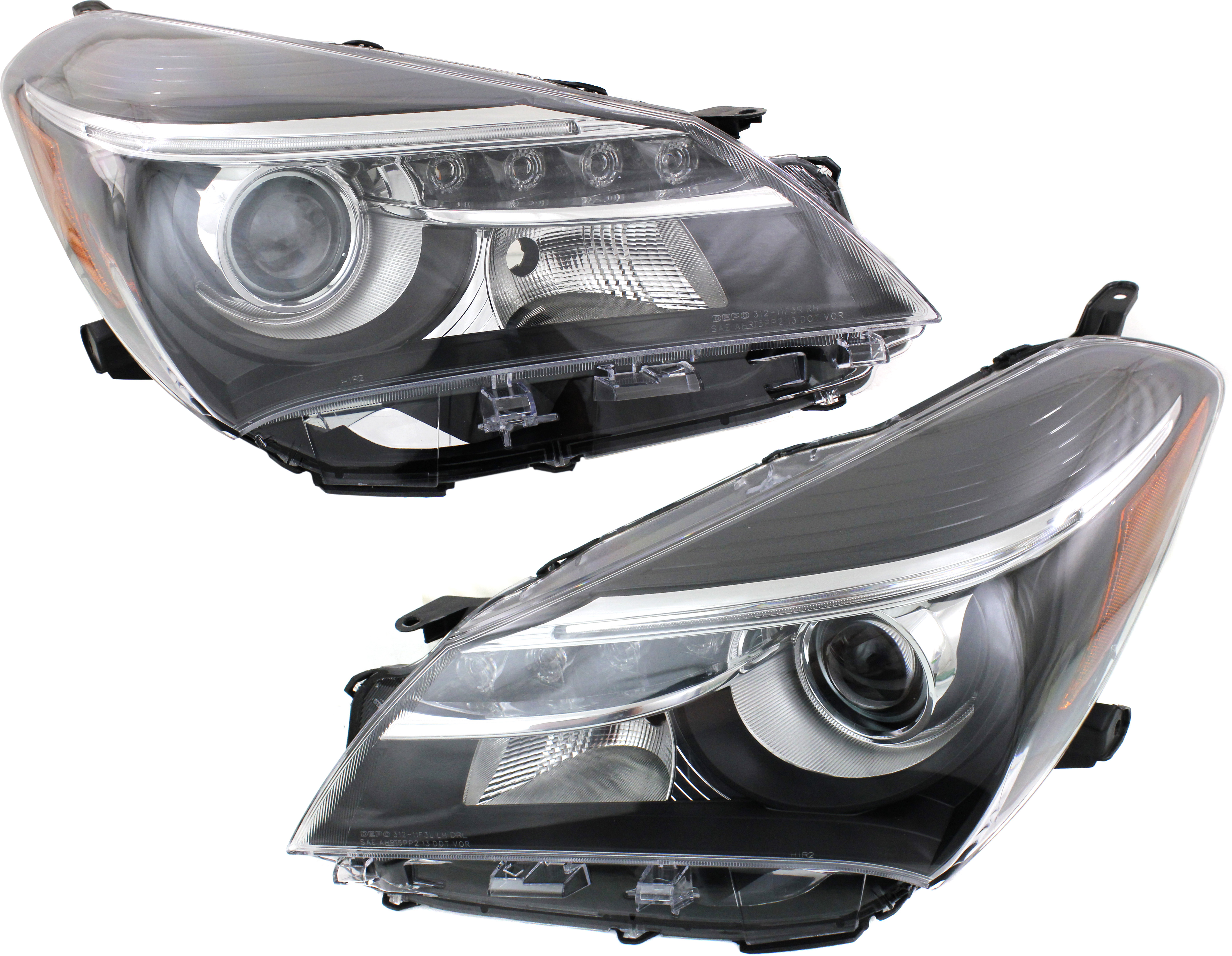 AM YARIS 15-17 HEAD LAMP RH AND LH Lens and Housing Halogen SE Model Projector Type w LED Daytime Running Light SKU SET RT10010001 Partslink TO2519151 TO2518151 OEM 811300DA80-811700DA80