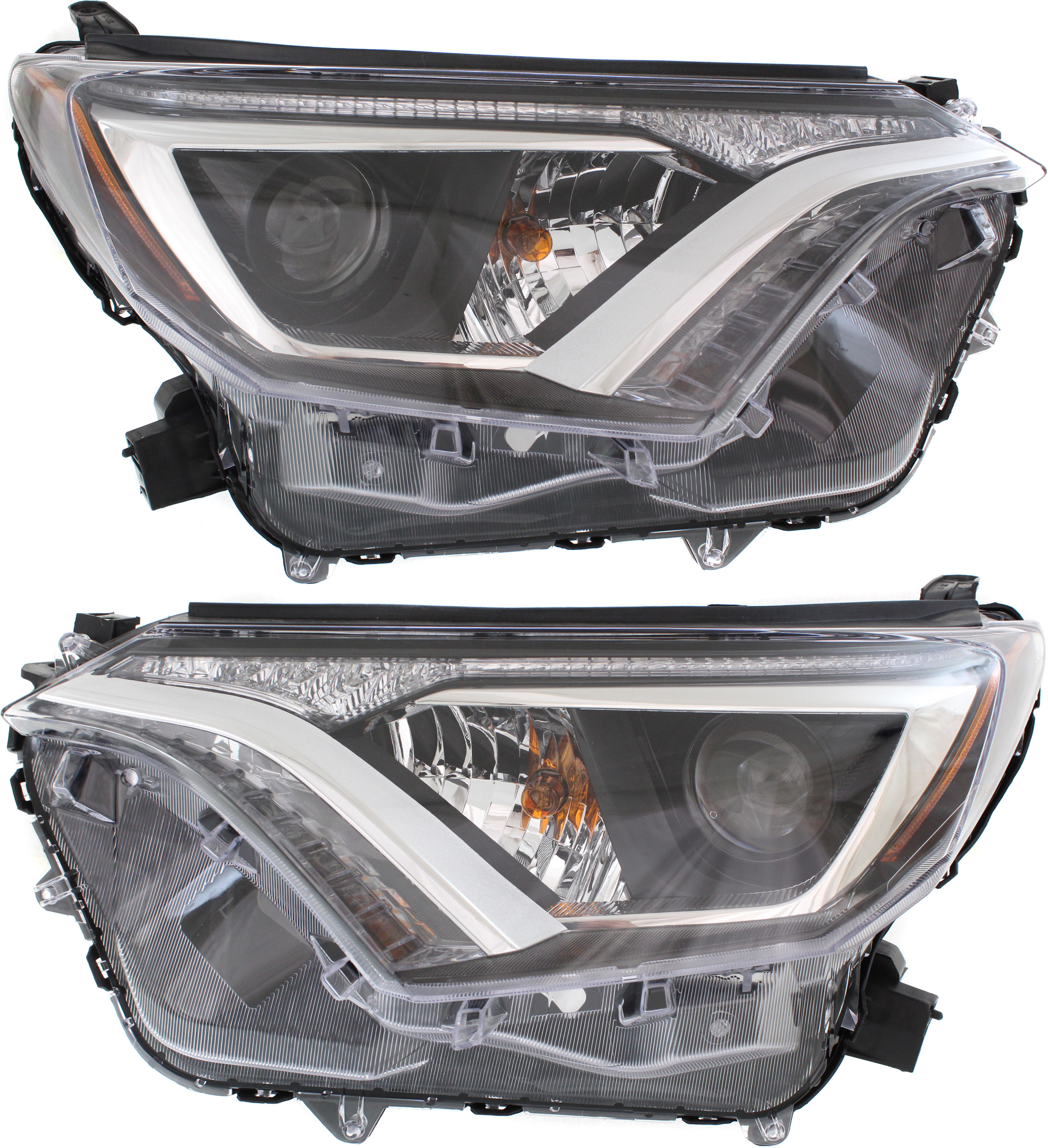 AM RAV4-16-18 HEAD LAMP RH and LH Assembly Halogen Exc. Hybrid Model North America Built CAPA SKU SET RT10010003Q Partslink TO2503247C TO2502247C OEM 811100R080-811500R080
