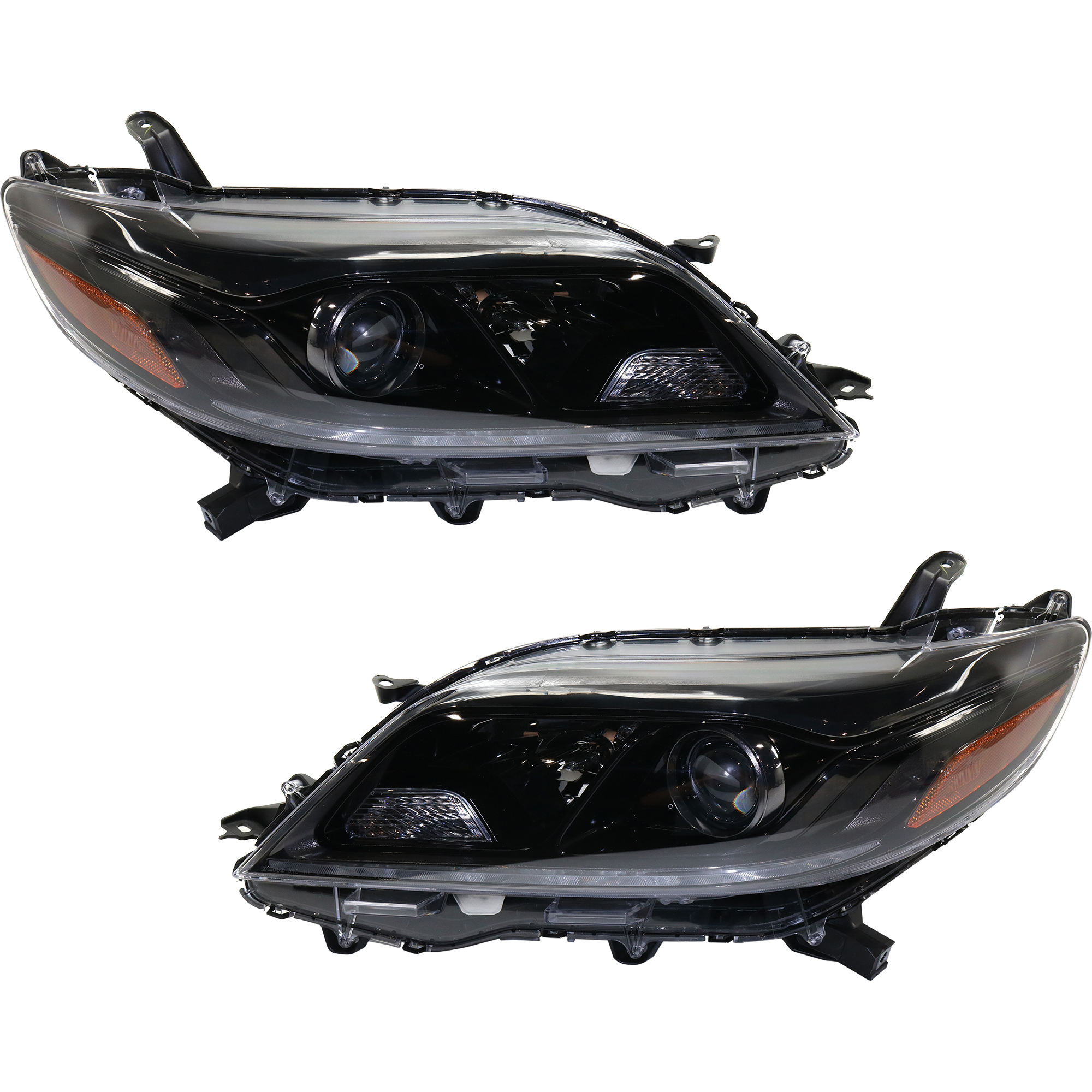 AM SIENNA 15-19 HEAD LAMP RH AND LH Assembly Halogen w LED Daytime Running Light SE Model SKU SET RT10010005 Partslink TO2503231 TO2502231 OEM 8111008081-8115008081