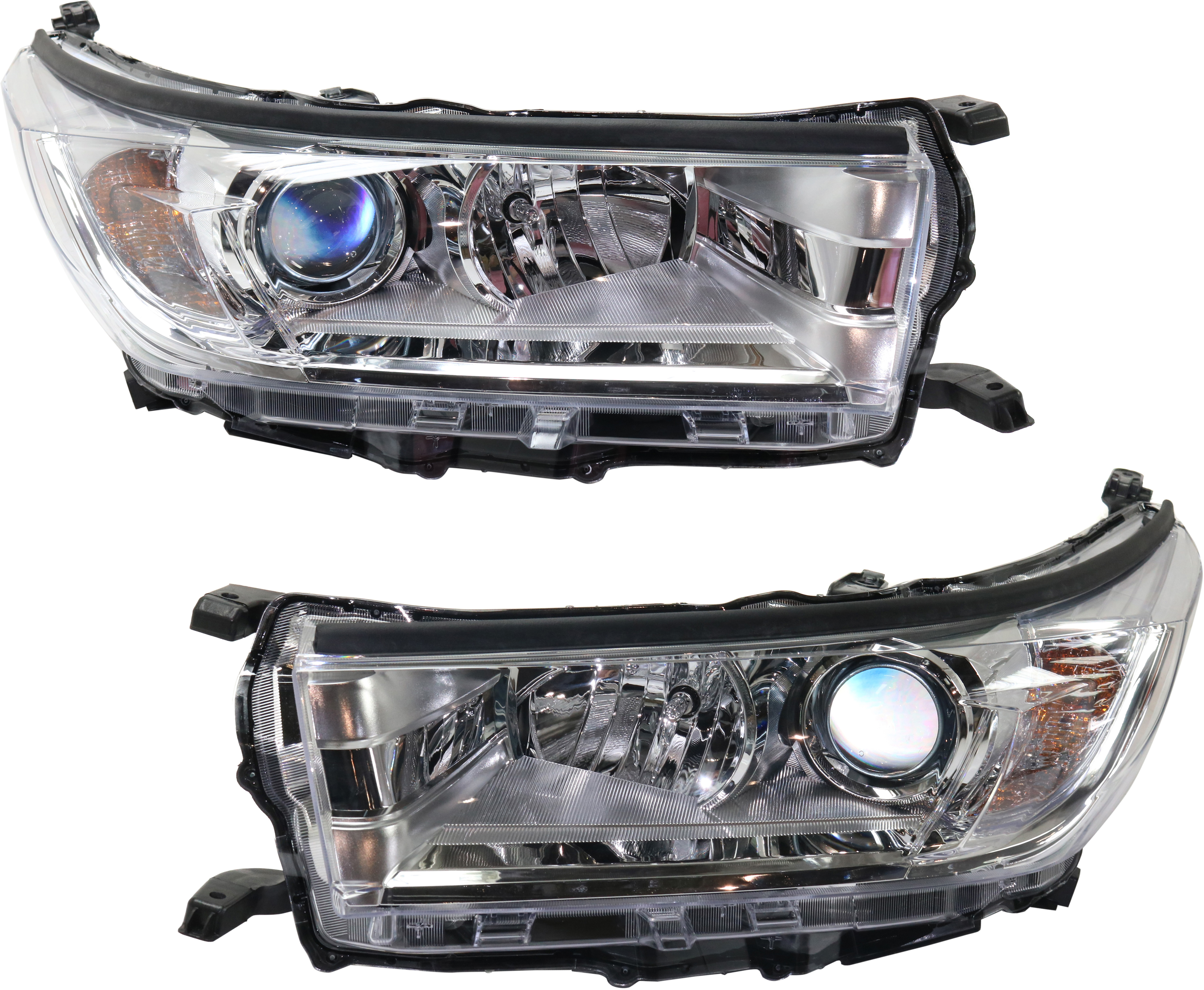 AM HIGHLANDER 17-19 HEAD LAMP RH AND LH Assembly w Smoked Chrome Accent w o LED DRL CAPA SKU SET RT10010023Q Partslink TO2502251C TO2503251C OEM 811500E330-811100E330