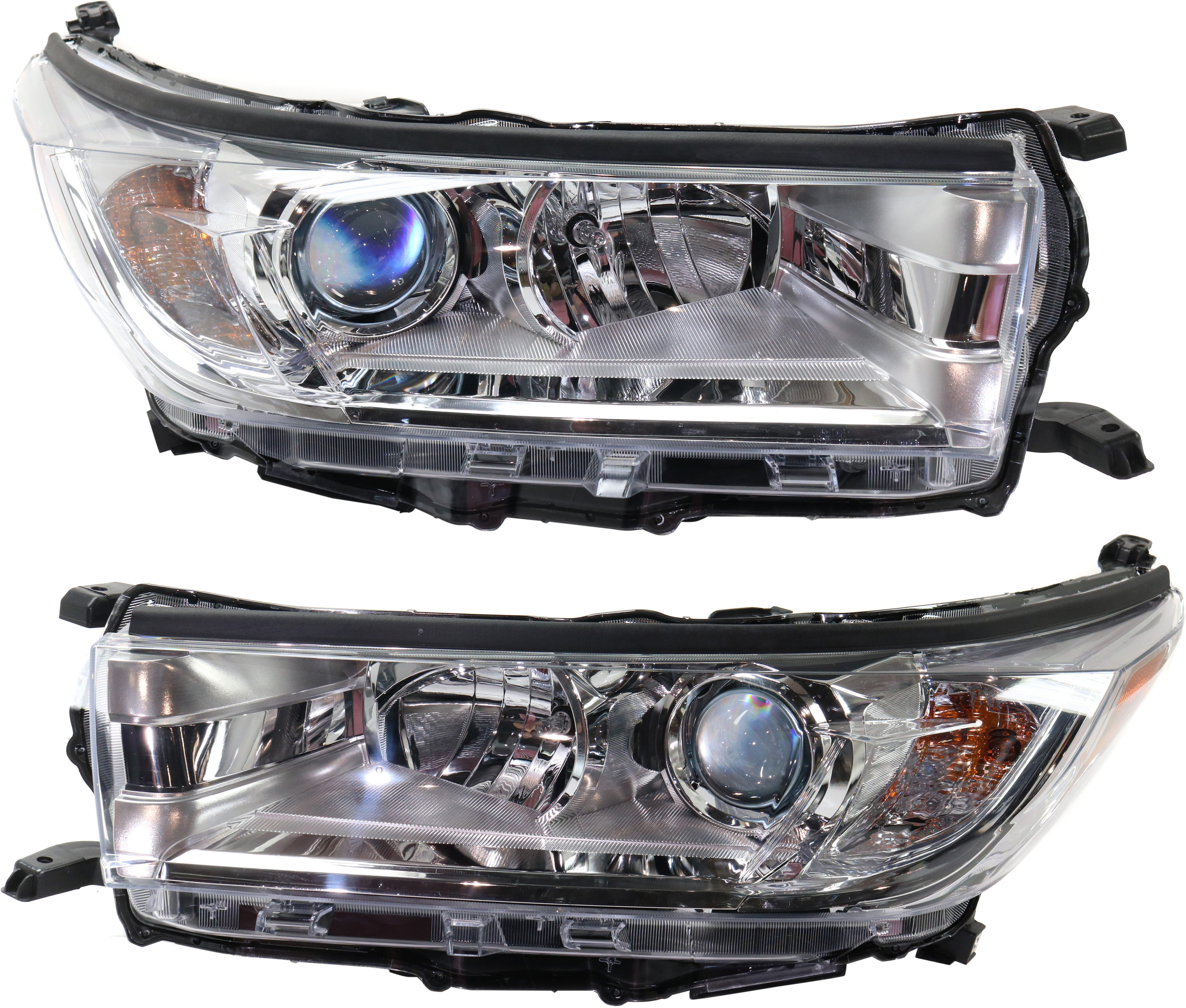 AM HIGHLANDER 17-19 HEAD LAMP RH AND LH Assembly w Smoked Chrome Accent w o LED DRL SKU SET RT10010023 Partslink TO2502251 TO2503251 OEM 811500E330-811100E330