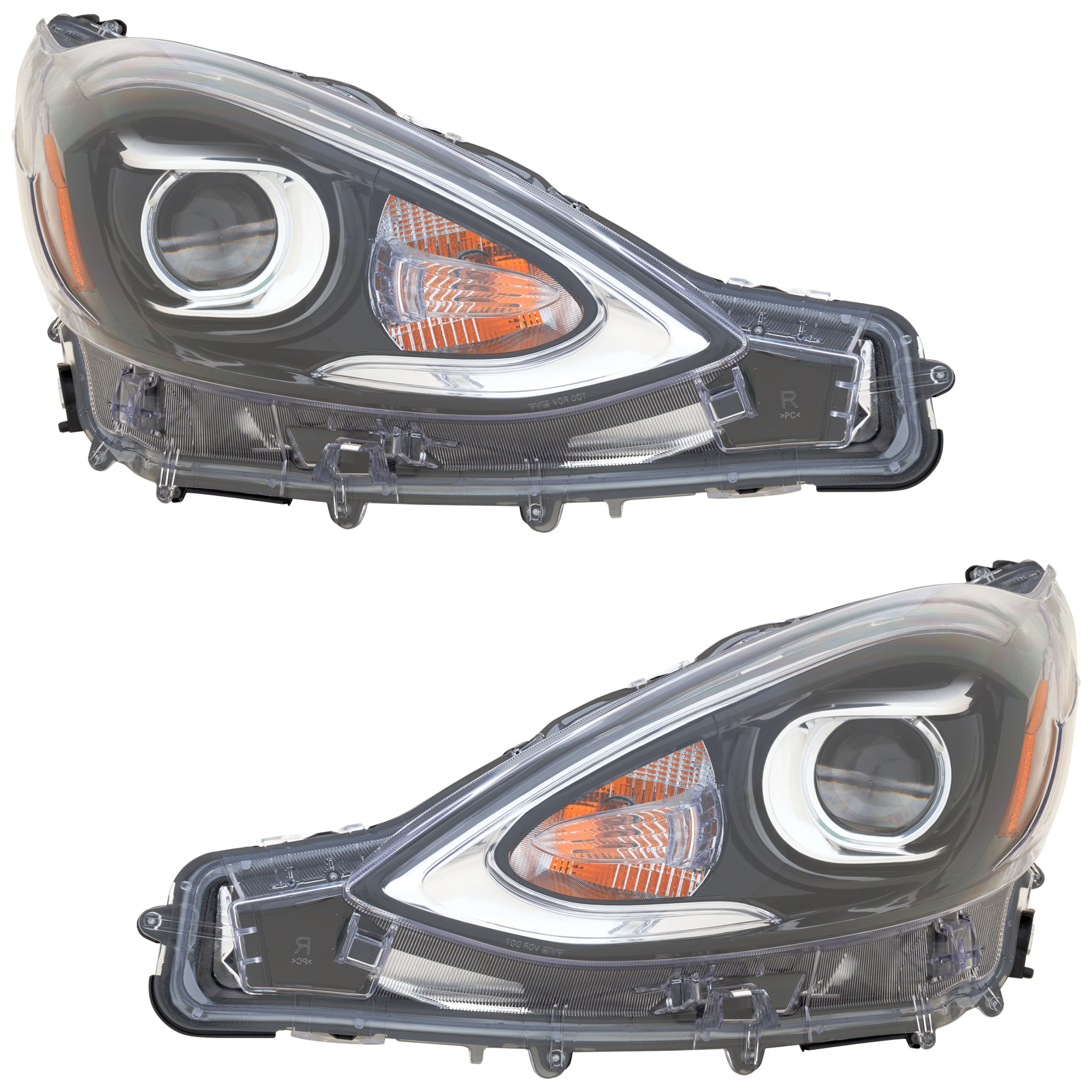 AM PRIUS C 18-19 HEAD LAMP RH AND LH Assembly LED SKU SET RT10010049 Partslink TO2502259 TO2503259 OEM 8110552M30-8110652M30