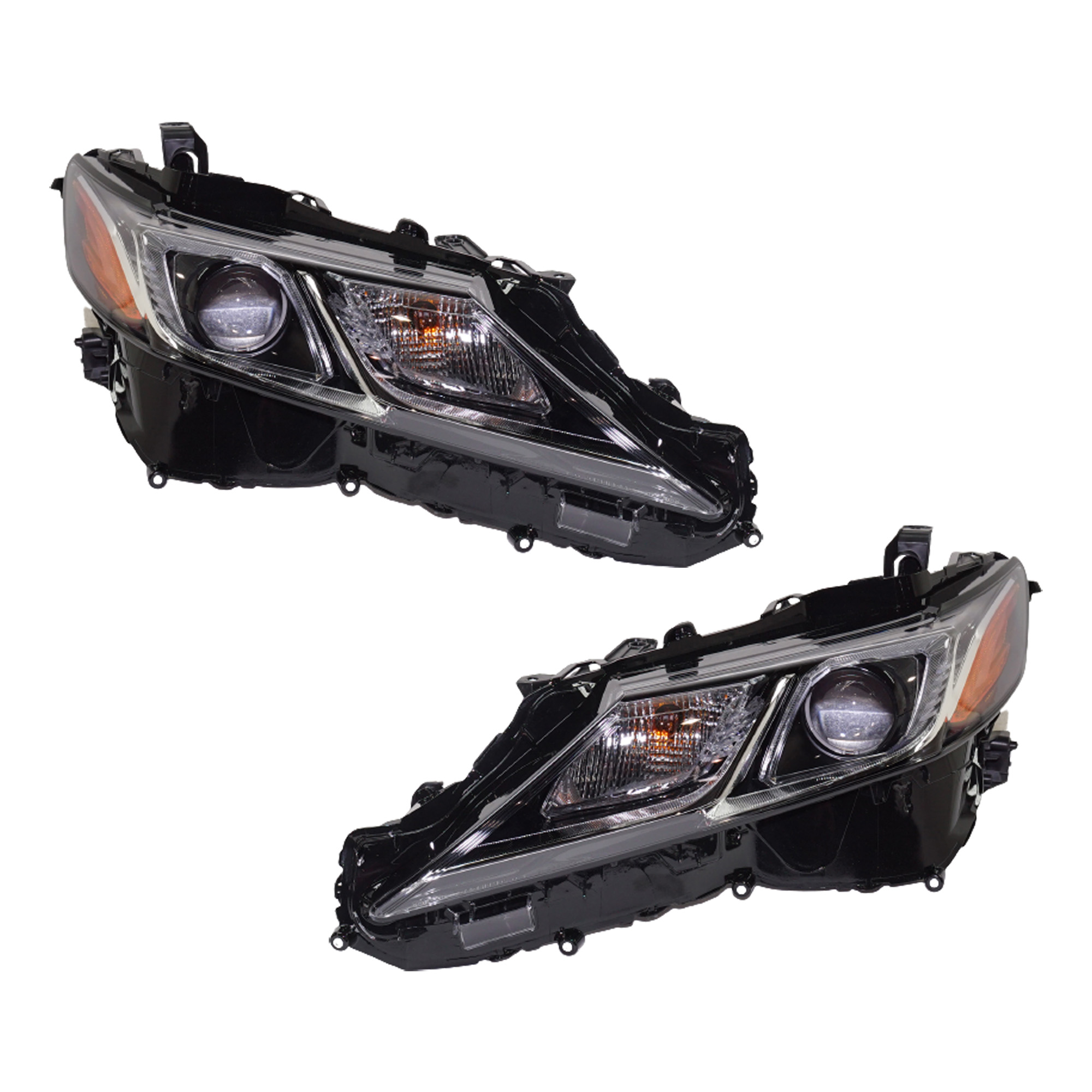 AM CAMRY 19-24 HEAD LAMP RH AND LH Assembly Halogen L LE SE w o LED Signal Light North America Built Vehicle Hybrid LE Hybrid SE Models CAPA SKU SET RT10010061Q Partslink TO2503277C TO2502277C OEM 8111006C41-8111006G10-8115006C