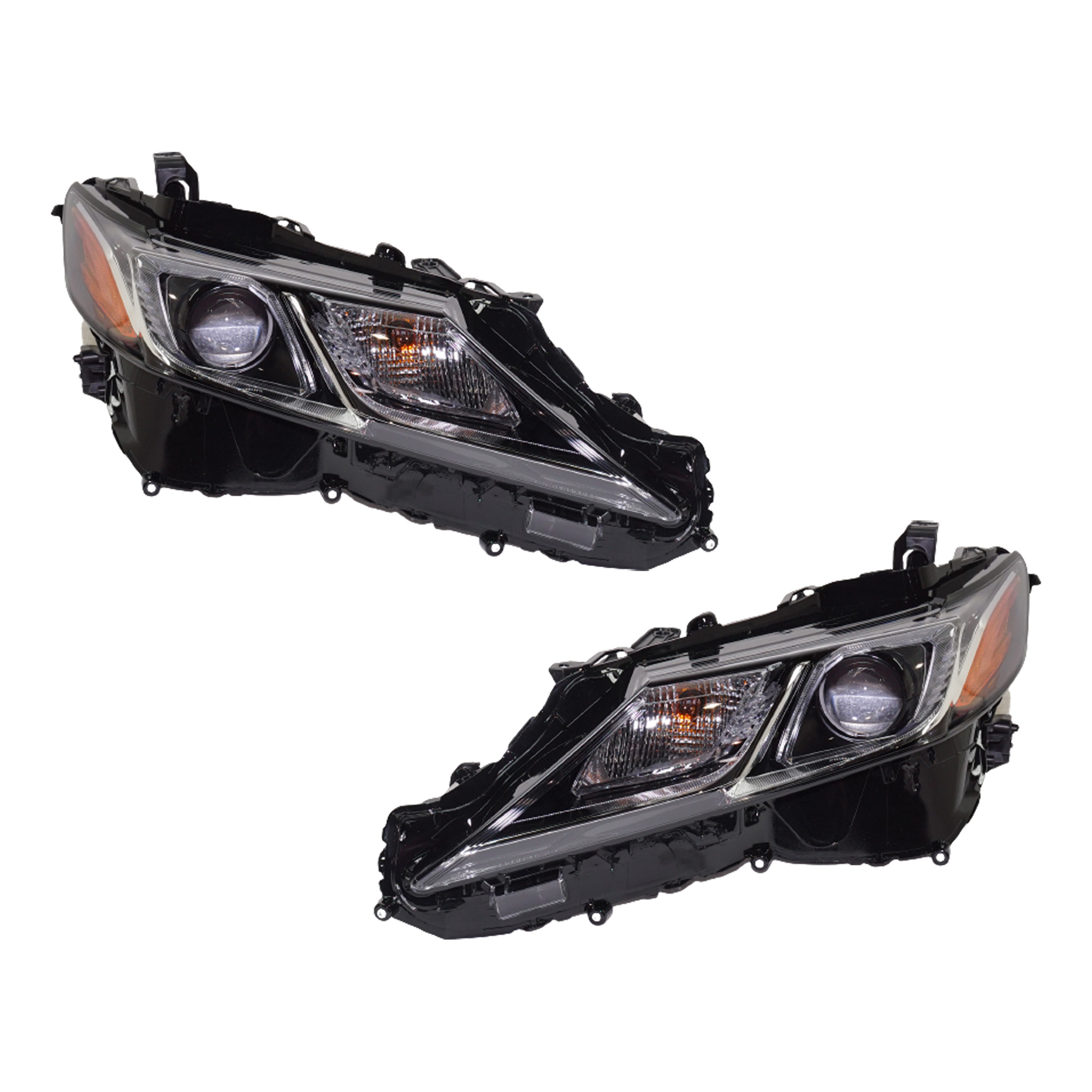 AM CAMRY 19-24 HEAD LAMP RH AND LH Assembly Halogen L LE SE w o LED Signal Light North America Built Vehicle Hybrid LE Hybrid SE Models SKU SET RT10010061 Partslink TO2503277 TO2502277 OEM 8111006C41-8111006G10-8115006C