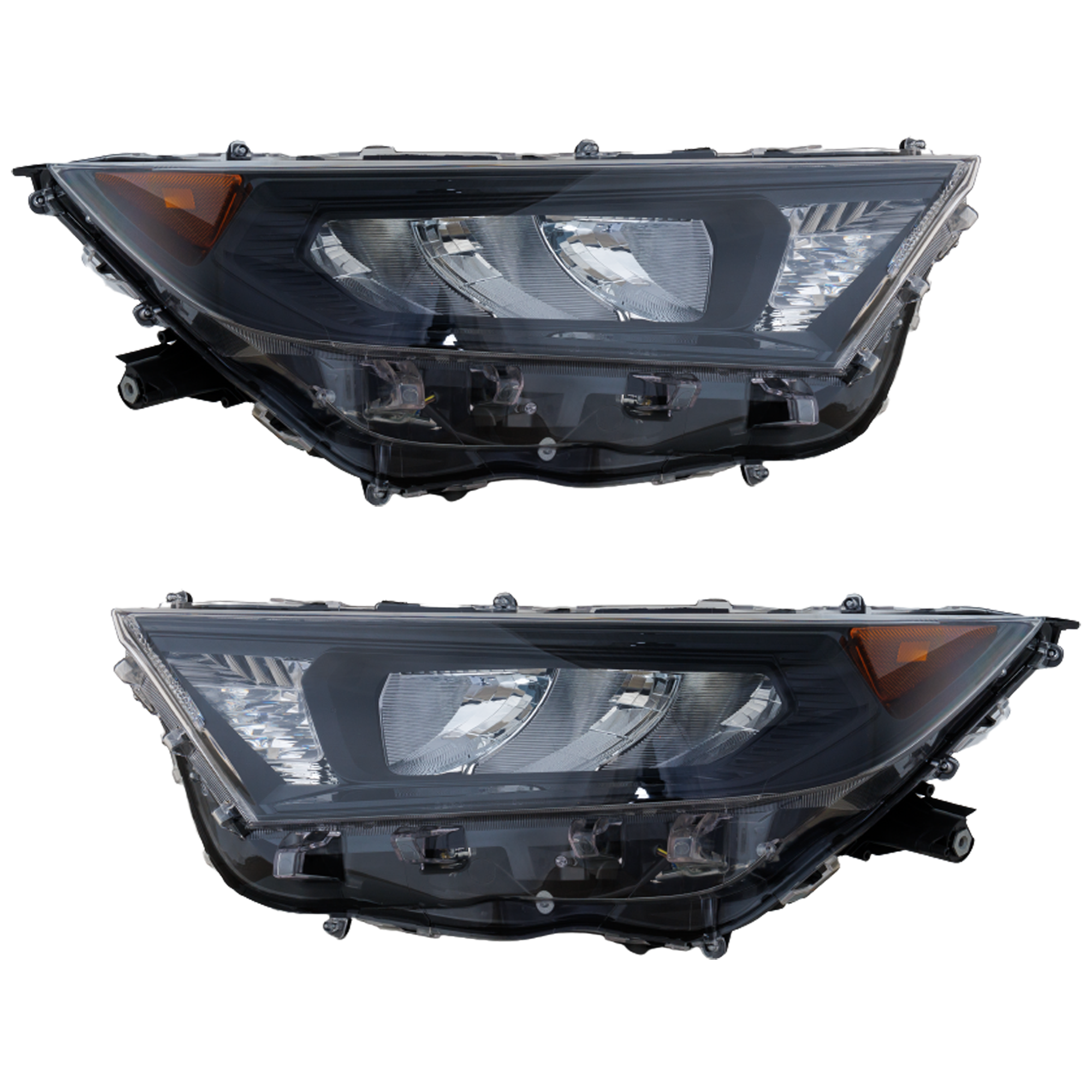 AM RAV4-19-22 HEAD LAMP RH AND LH Assembly LED w Adaptive Headlight Black Bezel Japan Built Vehicle LE Model SKU SET RT10010105 Partslink TO2519200 TO2518200 OEM 8-113-042-821-811-300-000-000-000-000