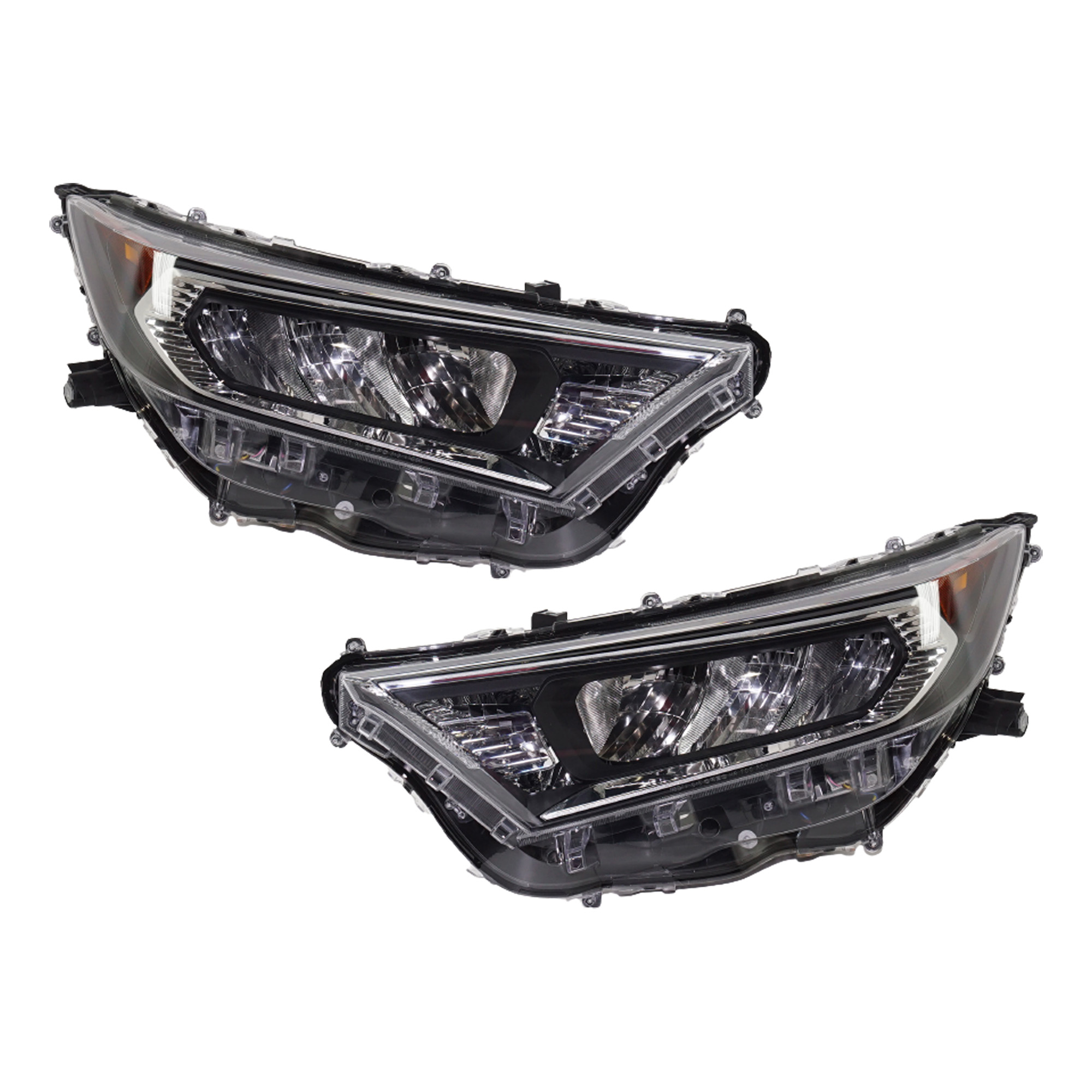 AM RAV4-19-21 HEAD LAMP RH AND LH Lens and Housing Halogen All Models Exc. LE Hybrid Models Japan Built Vehicle CAPA SKU SET RT10010131Q Partslink TO2519201C TO2518201C OEM 8113042812-8113042811-81170428