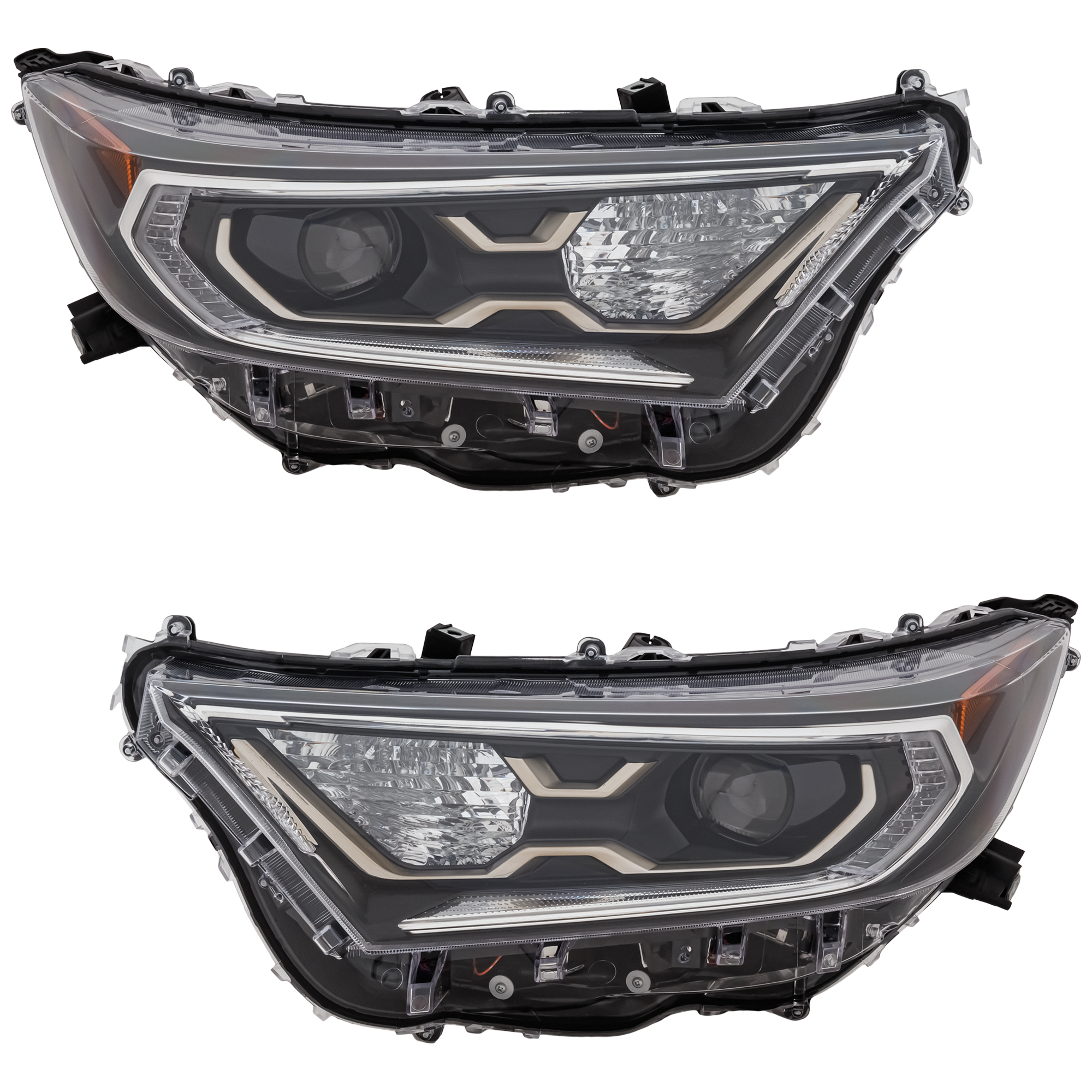 AM RAV4 PRIME 21-21 HEAD LAMP RH AND LH Lens and Housing LED w o Adaptive Headlamps CAPA SKU SET RT10010241UQ OEM 8113042B11 PFM 8117042B11 PFM
