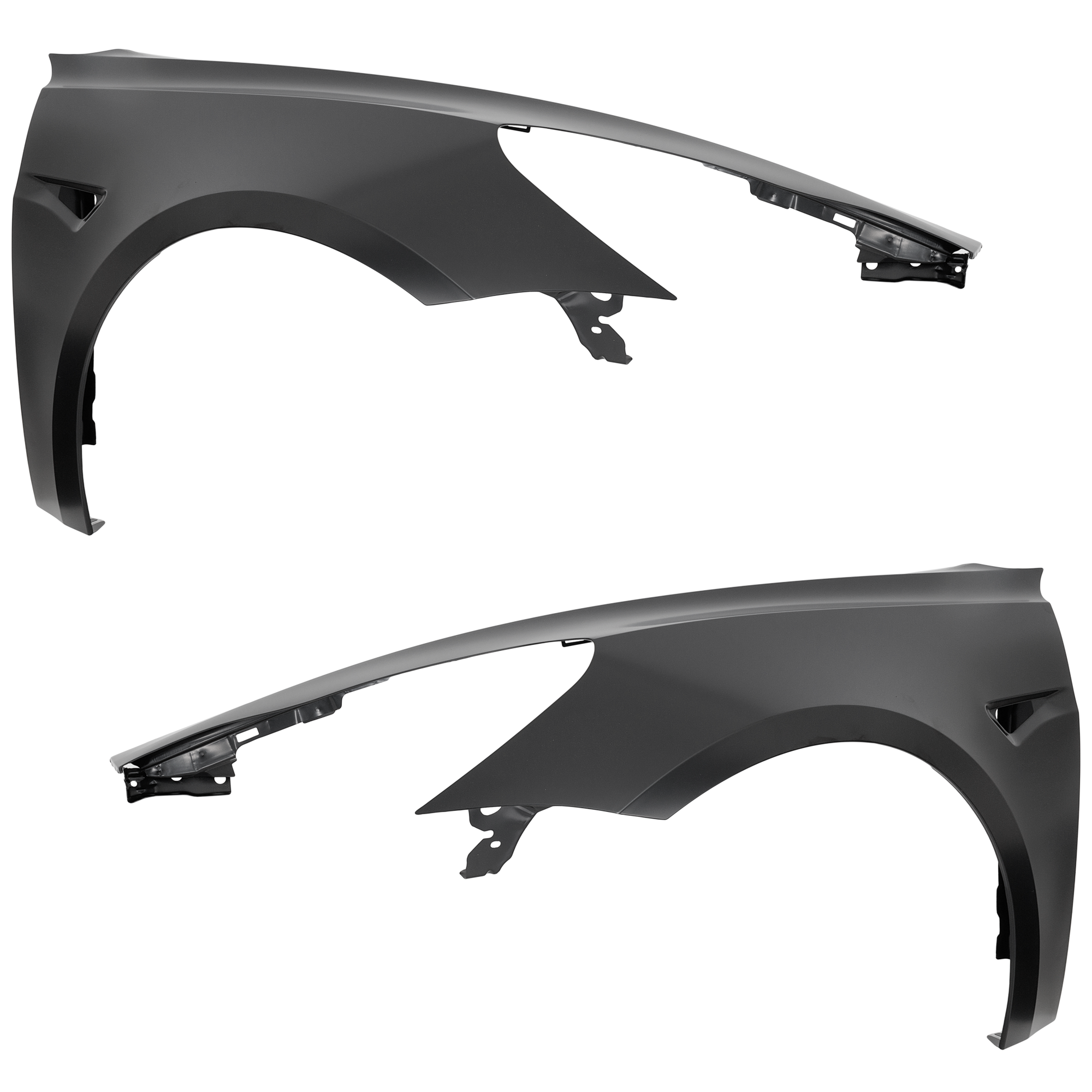 AM MODEL 3-17-23 FRONT FENDER RH AND LH Black Steel SKU SET RT22010027 Partslink TA1240100 TA1241100 OEM 1081400E0D 1081401E0D