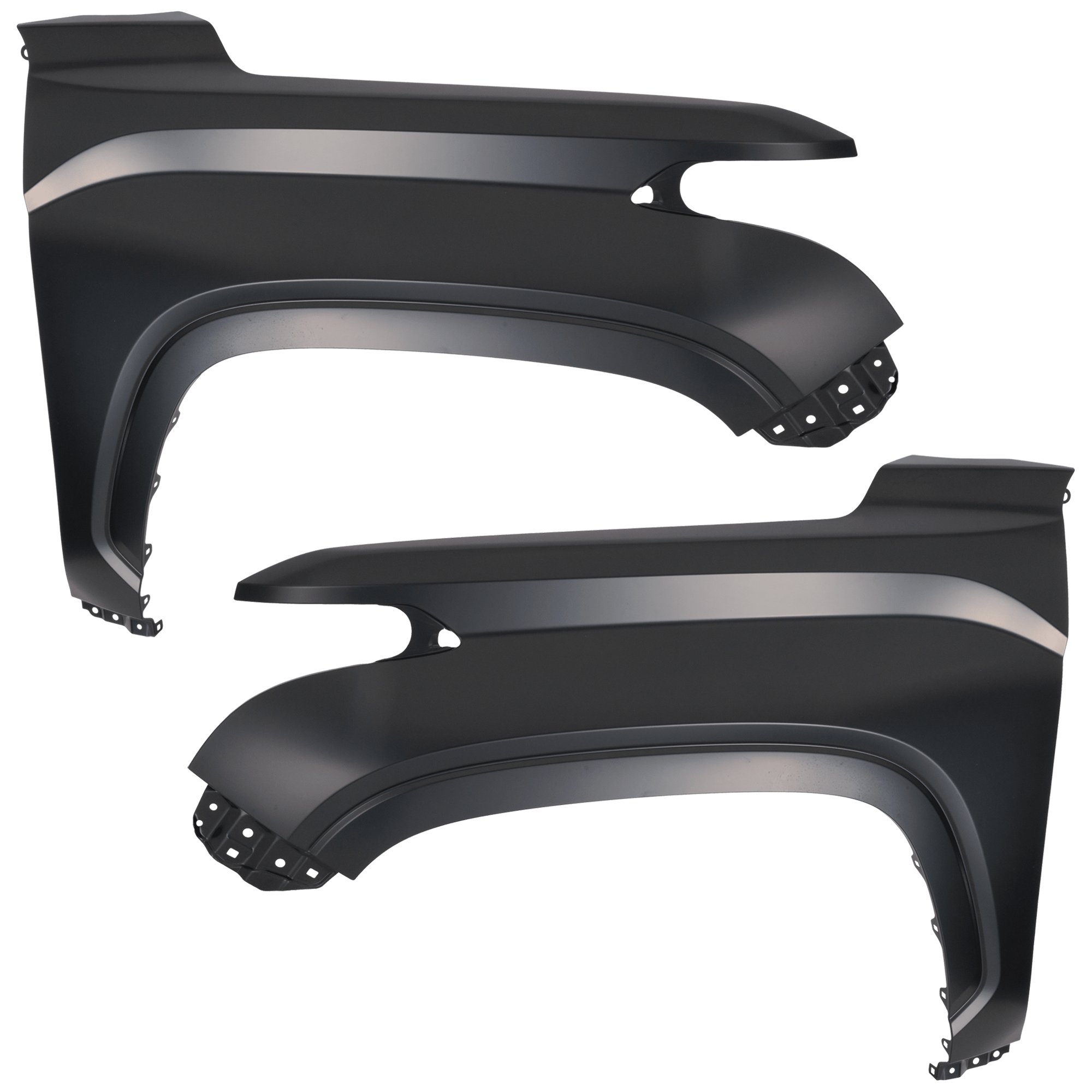 AM TUNDRA 22-25 FRONT FENDER RH AND LH Black w o Fender Flare Holes Excludes Hybrid Models Extended Crew Cab Pickup SKU SET RT22010049 Partslink TO1240283 TO1241283 OEM 538110C100-538120C080