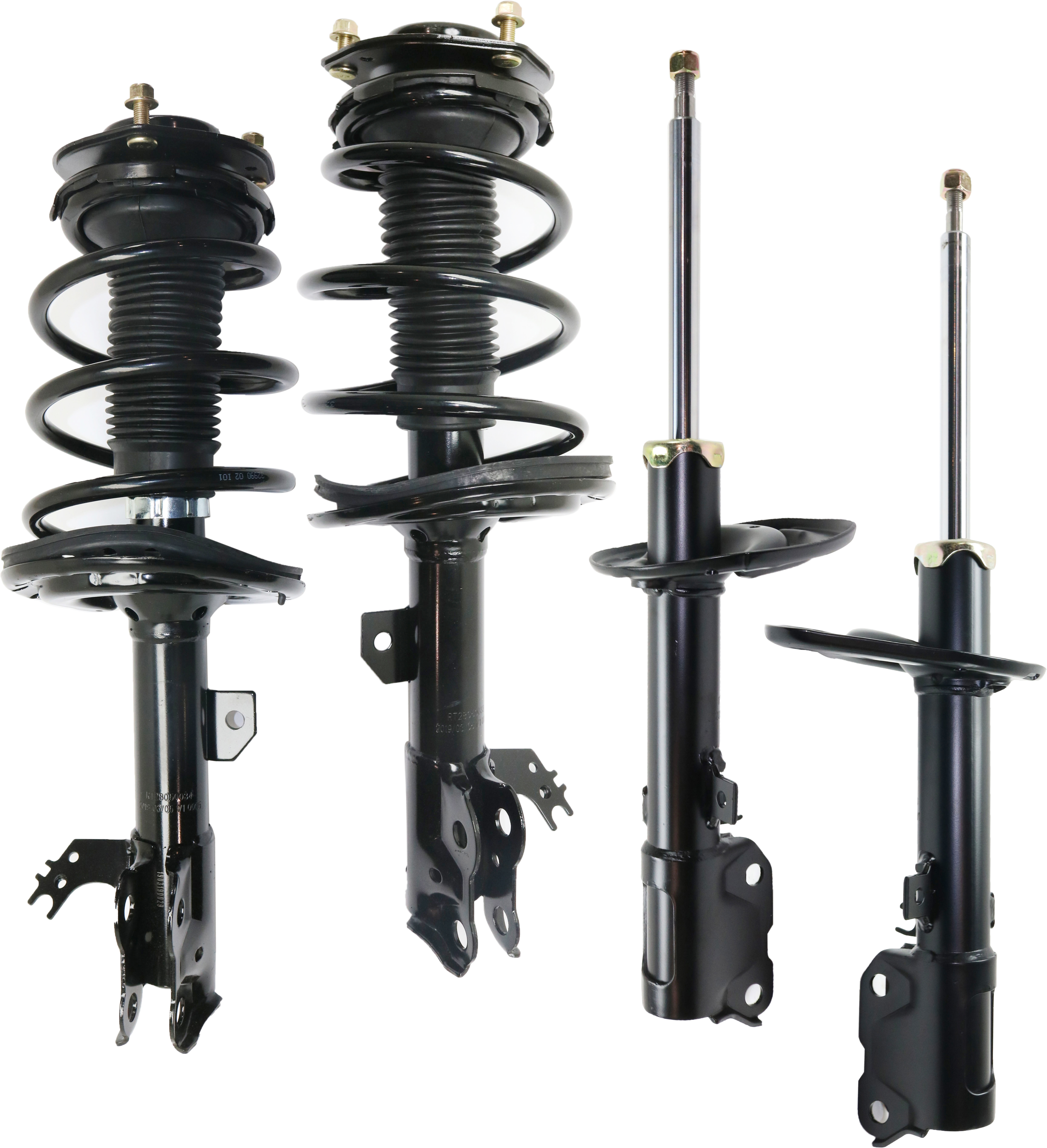 AM CAMRY 12-17 FRONT AND REAR SHOCK AND FULLY LOADED STRUT RH AND LH Set of 4 Gas Charged Twin tube Exc. SE Models SKU SET RT28050033-4 A OEM 2333375R 55S11694-818697 LS348