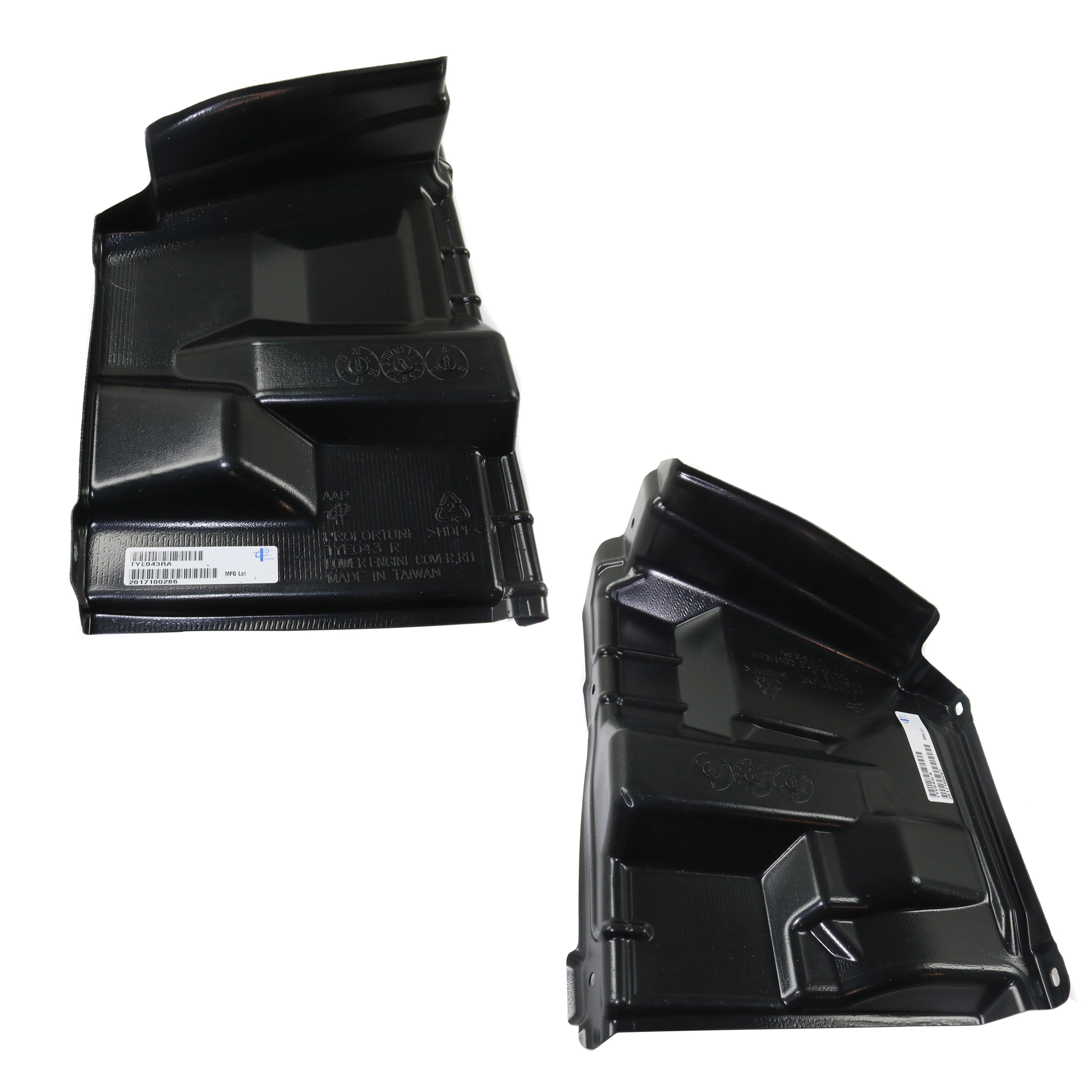 AM PRIUS C 16-19 ENGINE SPLASH SHIELD RH AND LH Under Cover SKU SET RT31010013 Partslink TO1228221 TO1228222 OEM 5144152310-5144252150