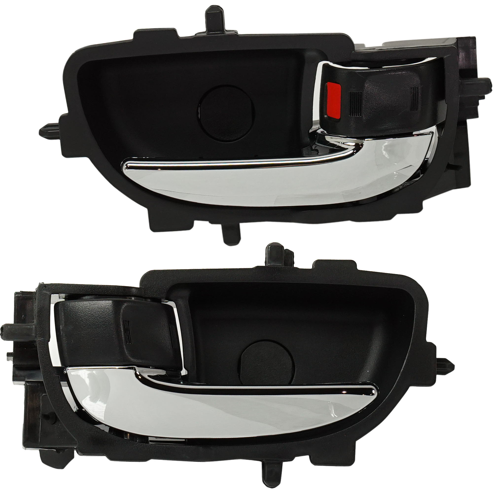 AM PRIUS C 12-19 COROLLA 14-19 FRONT OR REAR INTERIOR DOOR HANDLE RH AND LH Chrome Lever Textured Black Housing =REAR SKU SET RT46210003MA OEM 6920502250C0-6920602180C0