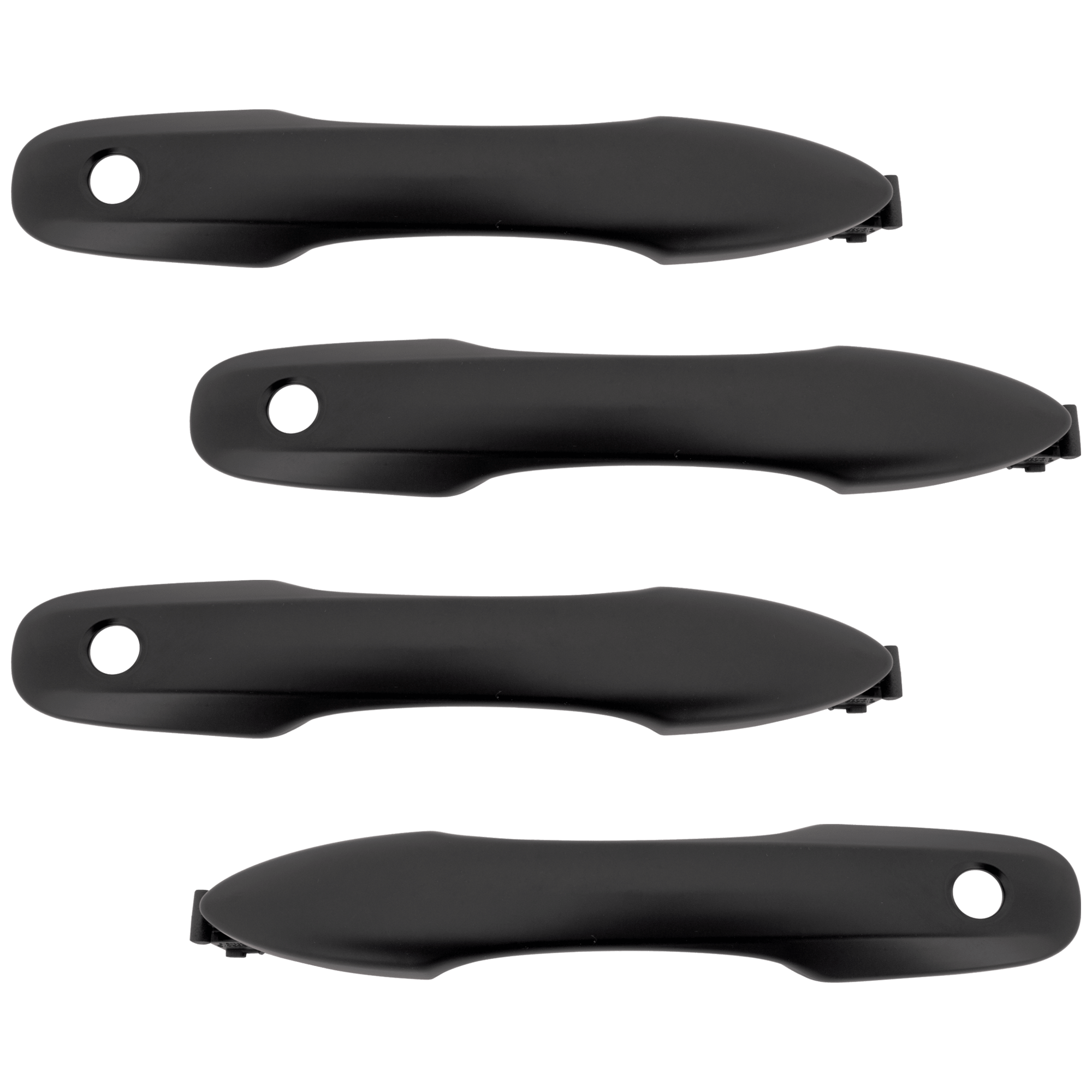 AM CAMRY 18-24 TAURUS 01-07 FRONT AND REAR EXTERIOR DOOR HANDLE RH AND LH Primed Black w Cover w o Keyhole Set of 4 SKU SET RT46250025 A OEM 6921106110C0-6921106120C0