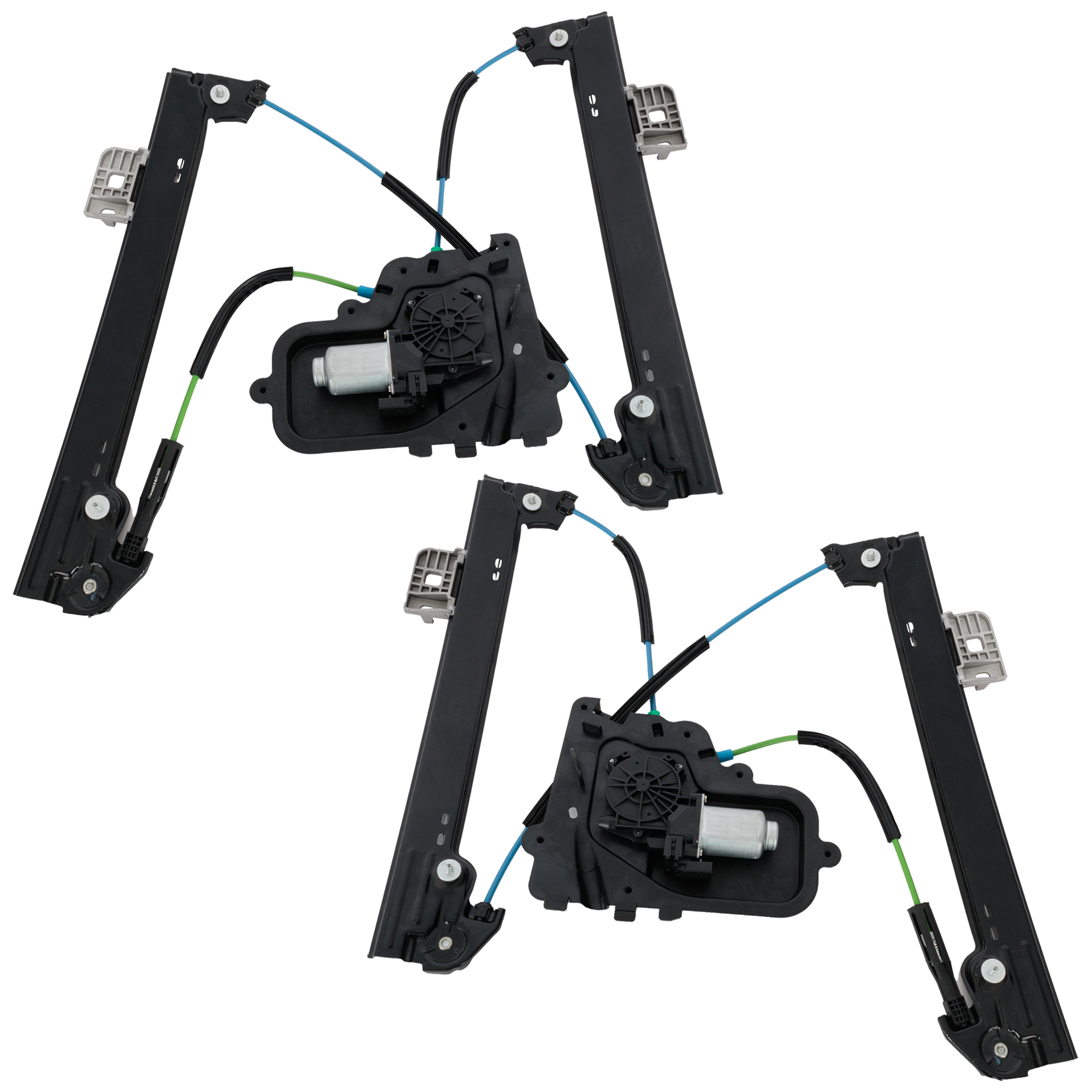 AM MODEL 3-17-23 FRONT WINDOW REGULATOR RH AND LH Power w Motor SKU SET RT46290091 OEM 109662100L 109662000L