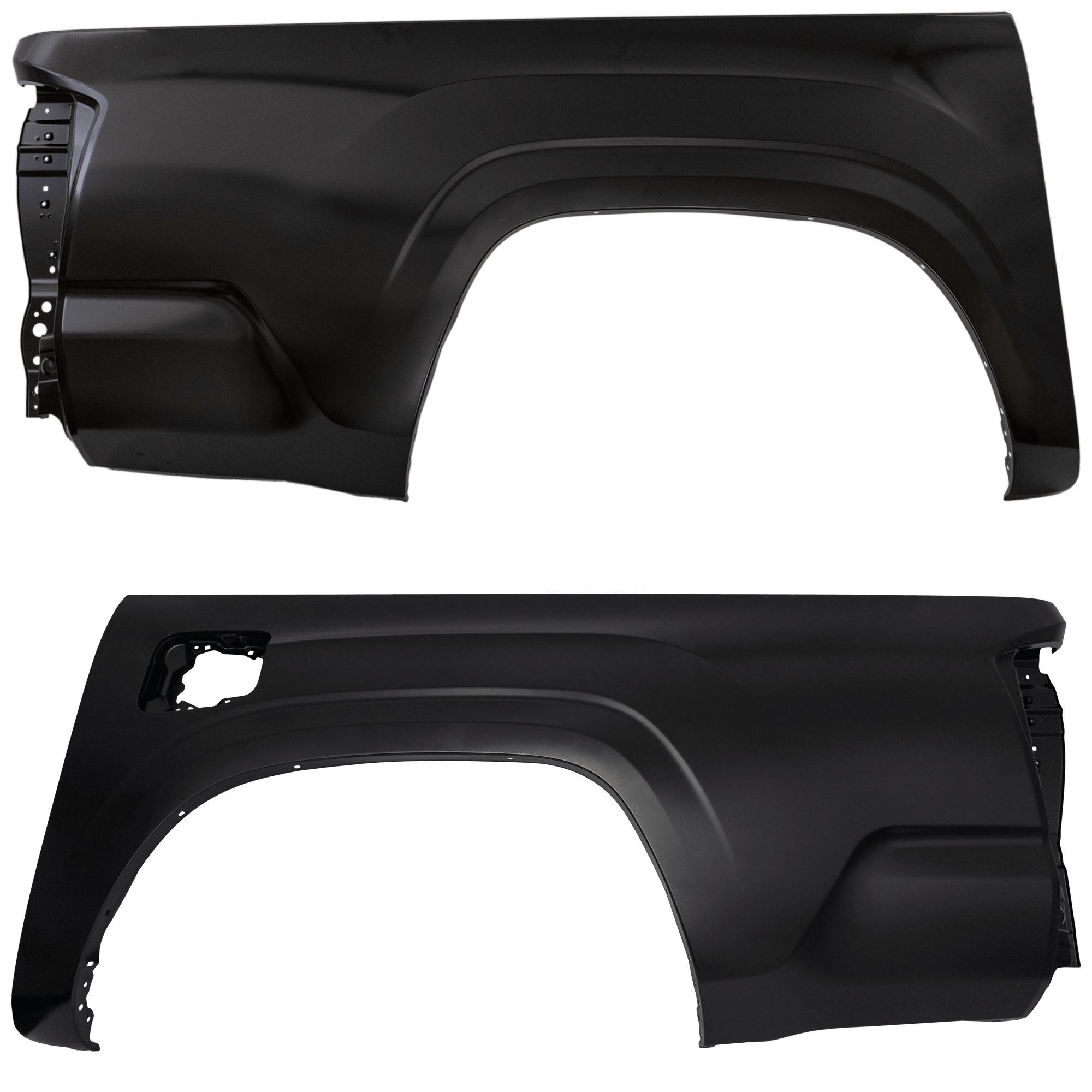 AM TACOMA 16-23 REAR TRUCK BEDSIDE PANEL RH AND LH Primed Steel Crew Cab w o Fender Flare Holes 5 Ft. Bed SKU SET RT55210003 Partslink TO1757106 TO1756106 OEM 6550004440-6560004380
