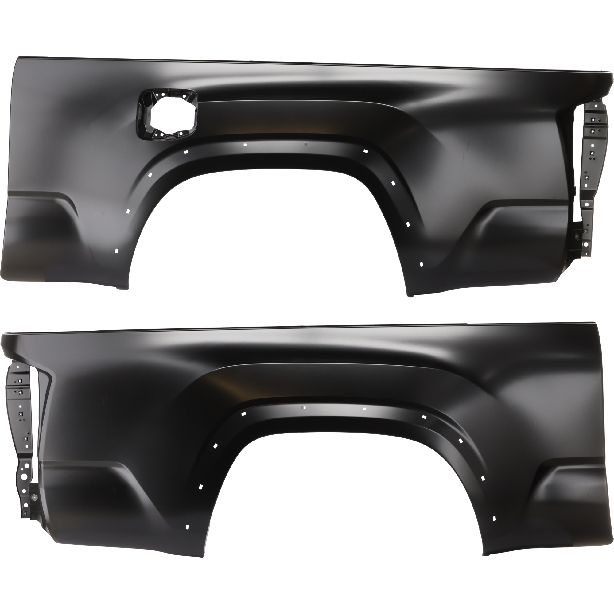 AM TACOMA 16-23 REAR TRUCK BEDSIDE PANEL RH AND LH Primed Steel Crew Extended Cab w Fender Flare Holes 6 Ft. Bed CAPA SKU SET RT55210009Q Partslink TO1757109C TO1756109C OEM 6550004470-6560004410