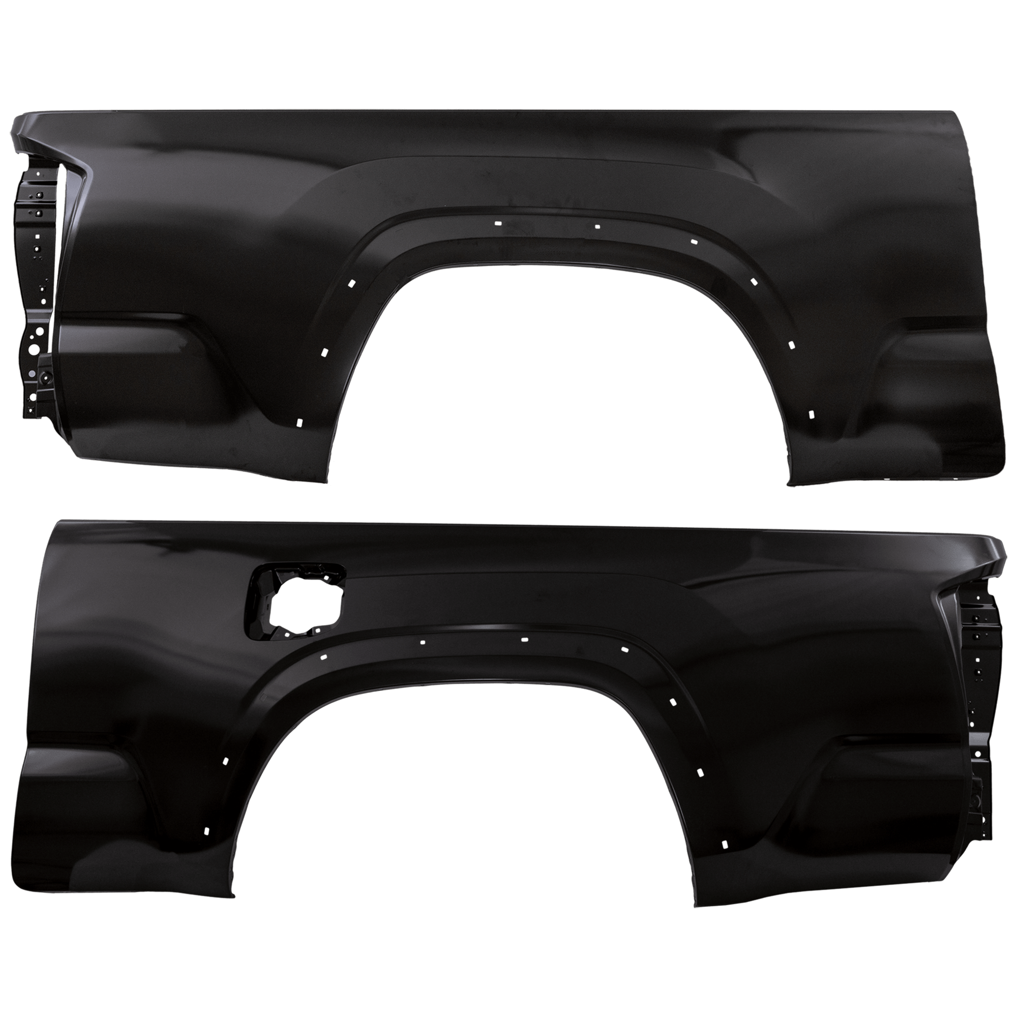 AM TACOMA 16-23 REAR TRUCK BEDSIDE PANEL RH AND LH Primed Steel Crew Extended Cab w Fender Flare Holes 6 Ft. Bed SKU SET RT55210009 Partslink TO1757109 TO1756109 OEM 6550004470-6560004410