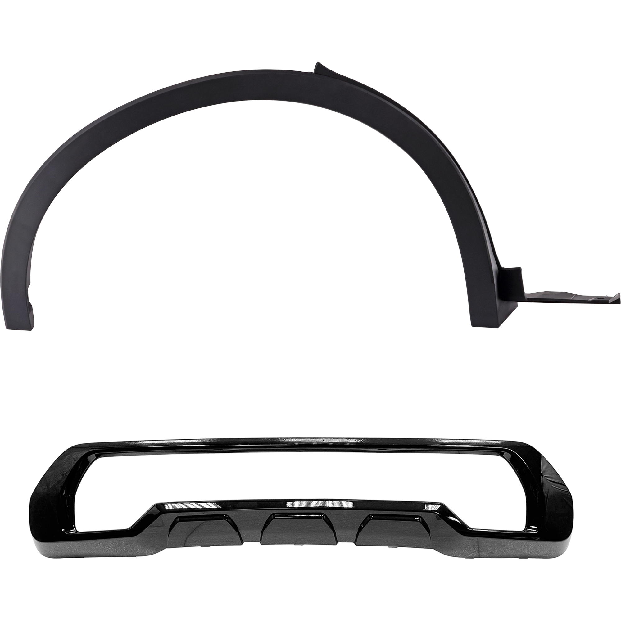 AM CROWN 23-25 REAR WHEEL OPENING MOLDING RH AND LH Black CAPA SKU SET RT55390039Q Partslink TO1790129C TO1791129C OEM 7560530210-7560630210