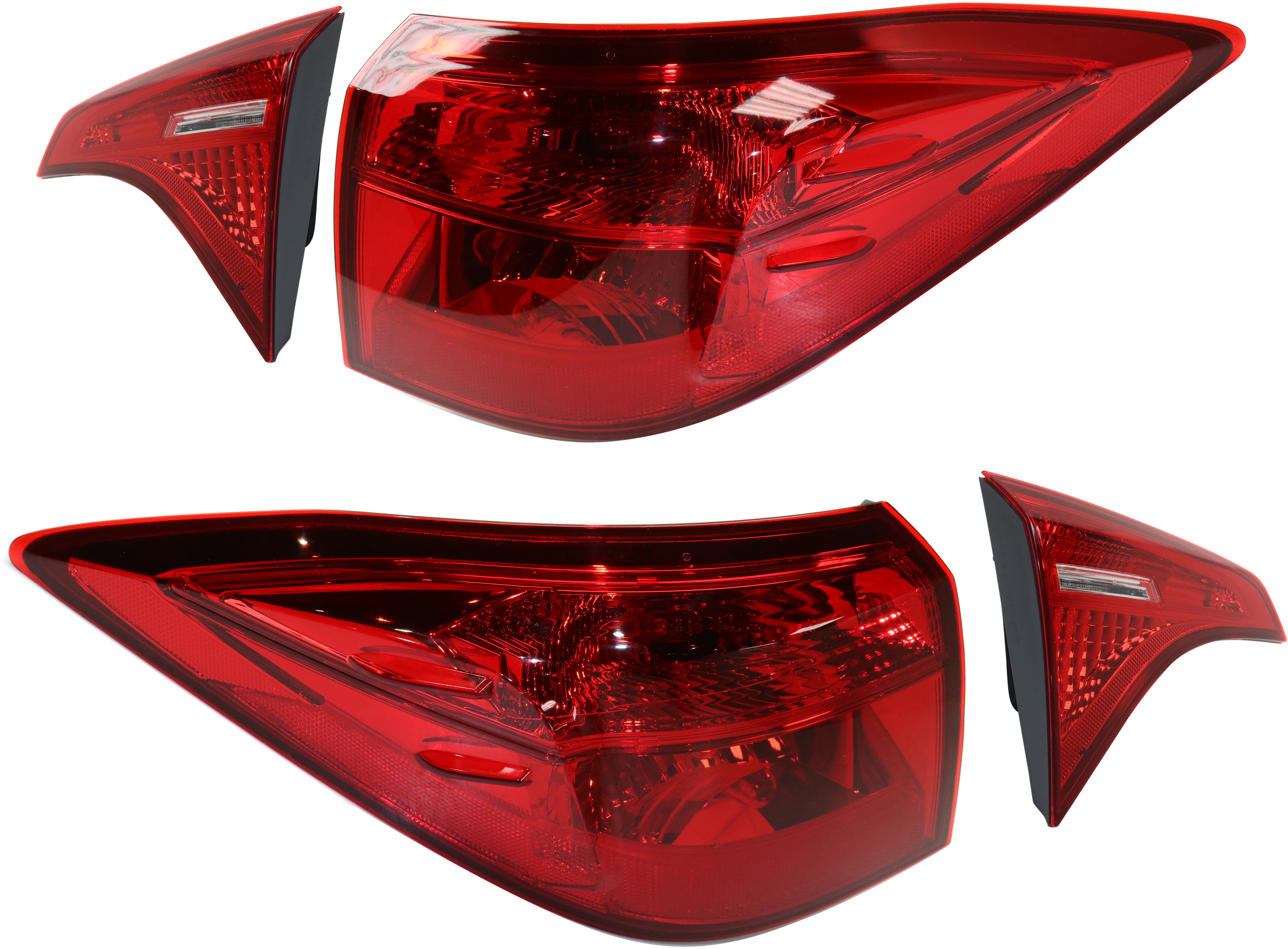 AM COROLLA 17-19 TAIL LAMP RH AND LH Inner and Outer with Back Up Light SKU SET RT73010005-4 Partslink TO2802136 TO2803136 TO2804131 TO2805131 OEM 8155002B10-8156002B10-8158002A