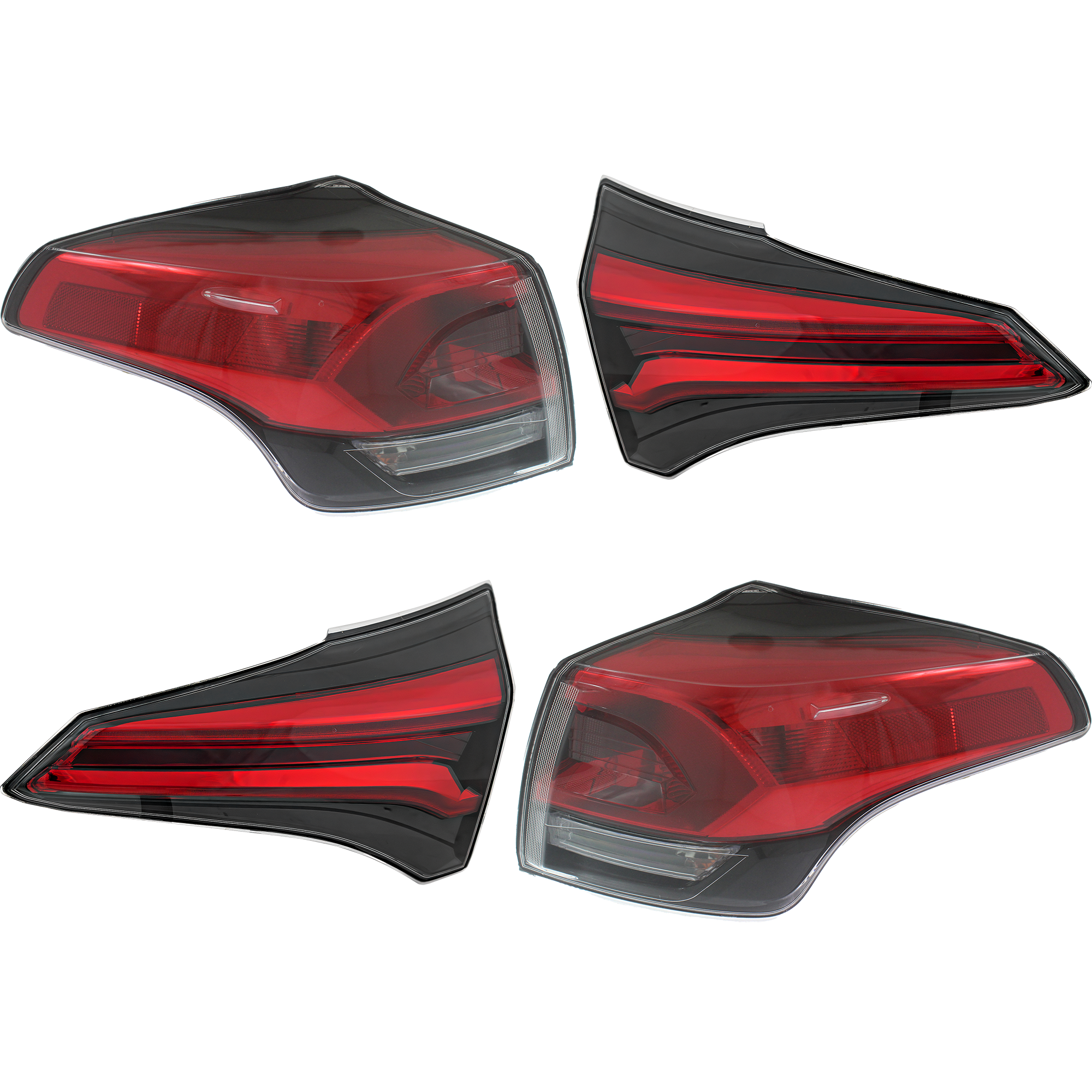 AM RAV4-16-18 TAIL LAMP RH AND LH Inner and Outer Assembly Halogen SKU SET RT73010012-4 Partslink TO2802133 TO2803133 TO2804133 TO2805128 TO2805133 OEM 8155142211-815500R061-81561422