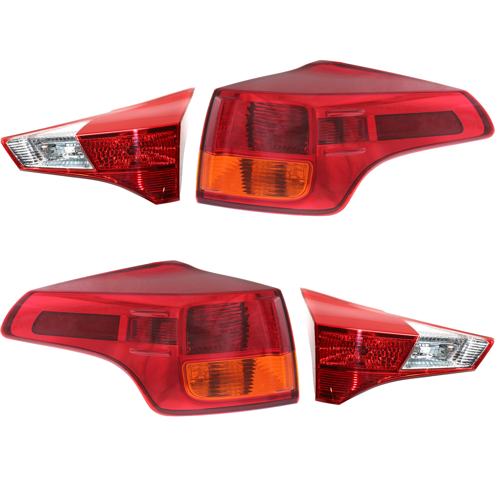 AM RAV4-13-18 TAIL LAMP RH AND LH Inner and Outer Assembly Halogen Exc. EV Model North America Built Vehicle CAPA SKU SET RT73010019Q 4 Partslink TO2802126C TO2803126C TO2804119C TO2805119C OEM 815500R030-815600R030-815800R0