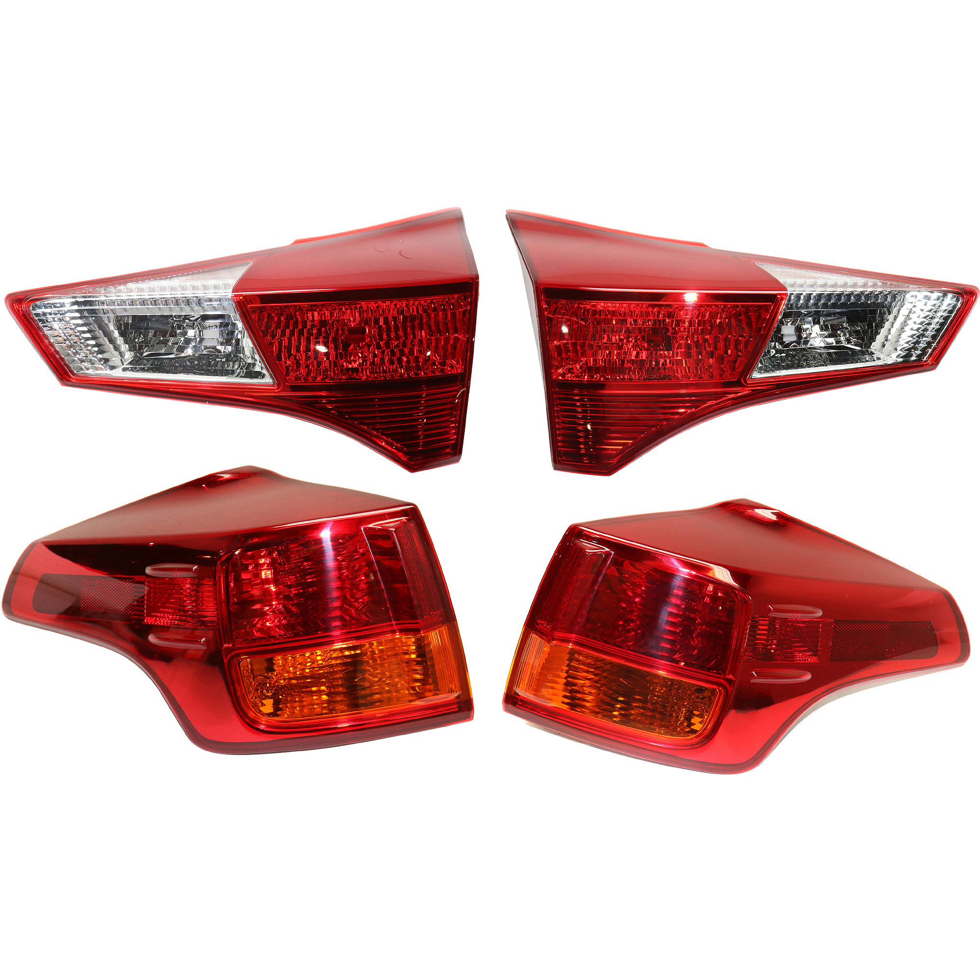 AM RAV4-13-15 TAIL LAMP RH AND LH Inner and Outer Lens and Housing Halogen Exc. EV Model Japan Built Vehicle CAPA SKU SET RT73010021Q 4 Partslink TO2802112C TO2803112C TO2804116C TO2805116C OEM 8155142161-8156142161-81581420