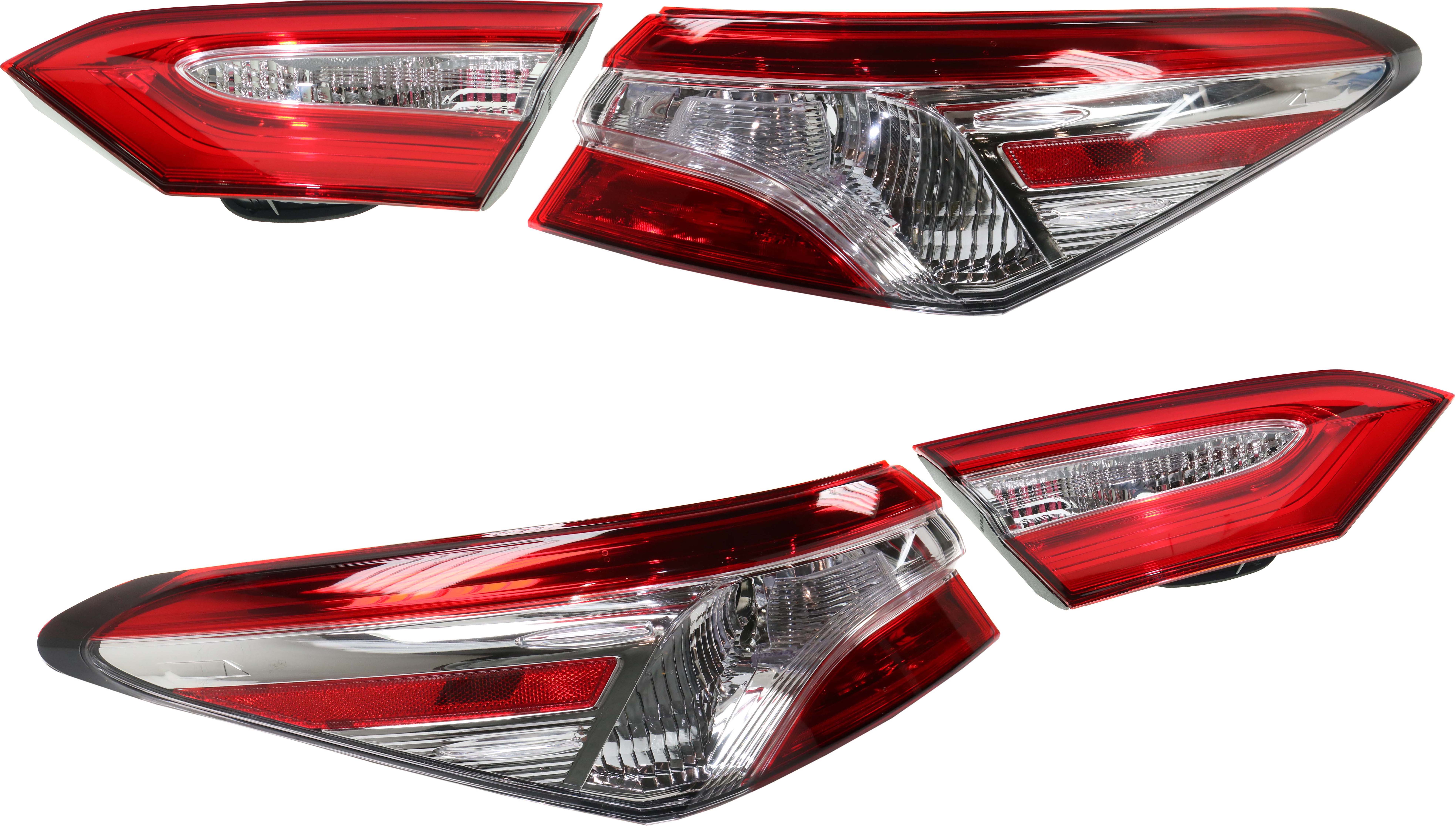 AM CAMRY 18-19 TAIL LAMP RH AND LH Inner and Outer Lens and Housing LE Model Exc. Hybrid Model Japan Built Vehicle CAPA SKU SET RT73010033Q 4 Partslink TO2802145C TO2803145C TO2804138C TO2805138C OEM 8155133670-8156133670-81581332