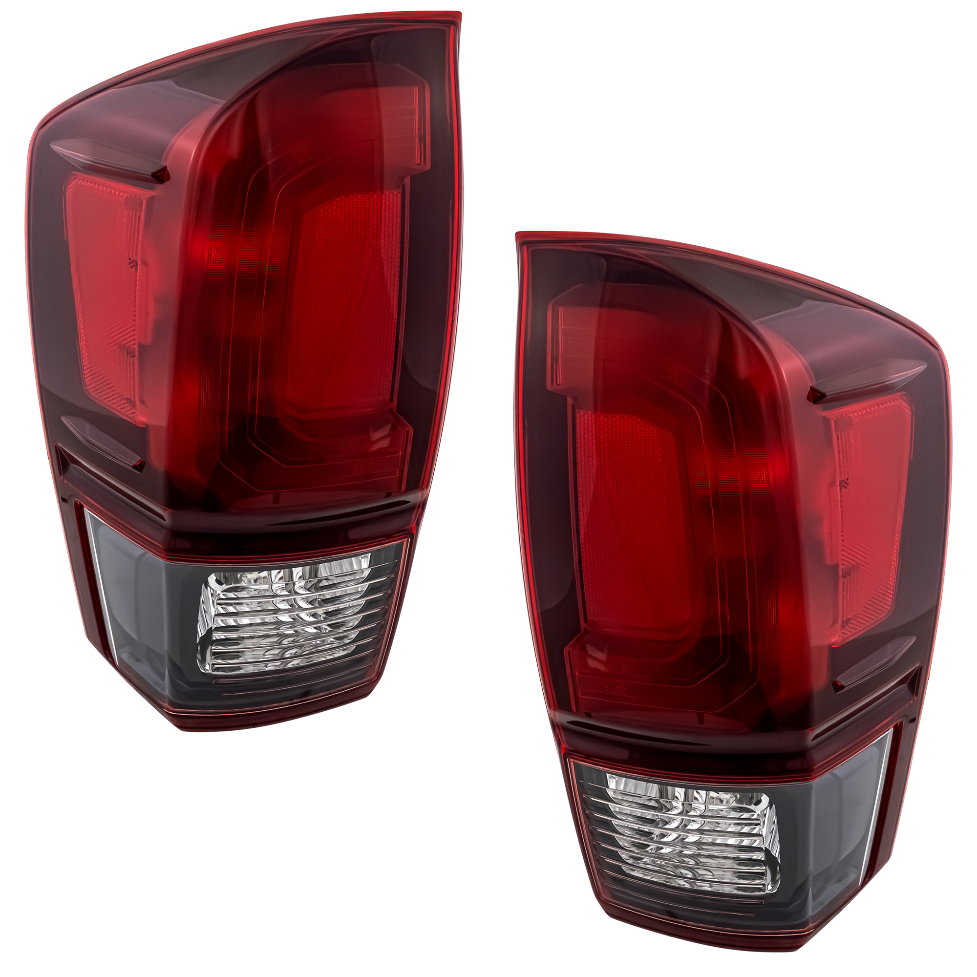 AM TACOMA 18-23 TAIL LAMP RH AND LH Assembly Halogen Red Smoked Lens Base SR SR5 TRD Off Road TRD Sport 18-19 Models CAPA SKU SET RT73010043Q Partslink TO2801203C TO2800203C OEM 8155004181-8156004181
