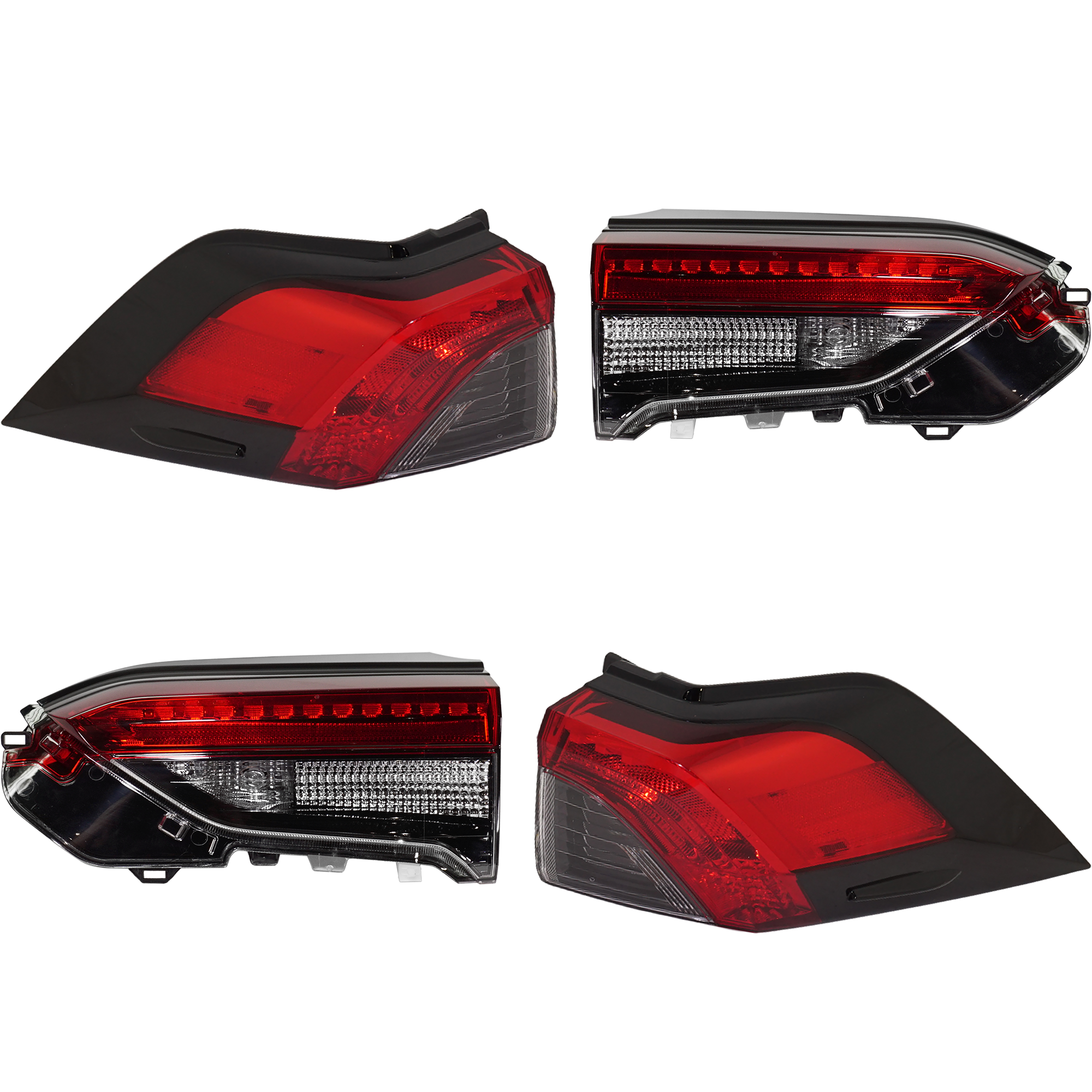 AM RAV4-19-25 TAIL LAMP RH AND LH Inner and Outer Assembly North America Built Vehicle SKU SET RT73010069-4 Partslink TO2802148 TO2803148 TO2804148 TO2805148 OEM 815500R090-815600R090-815800R0