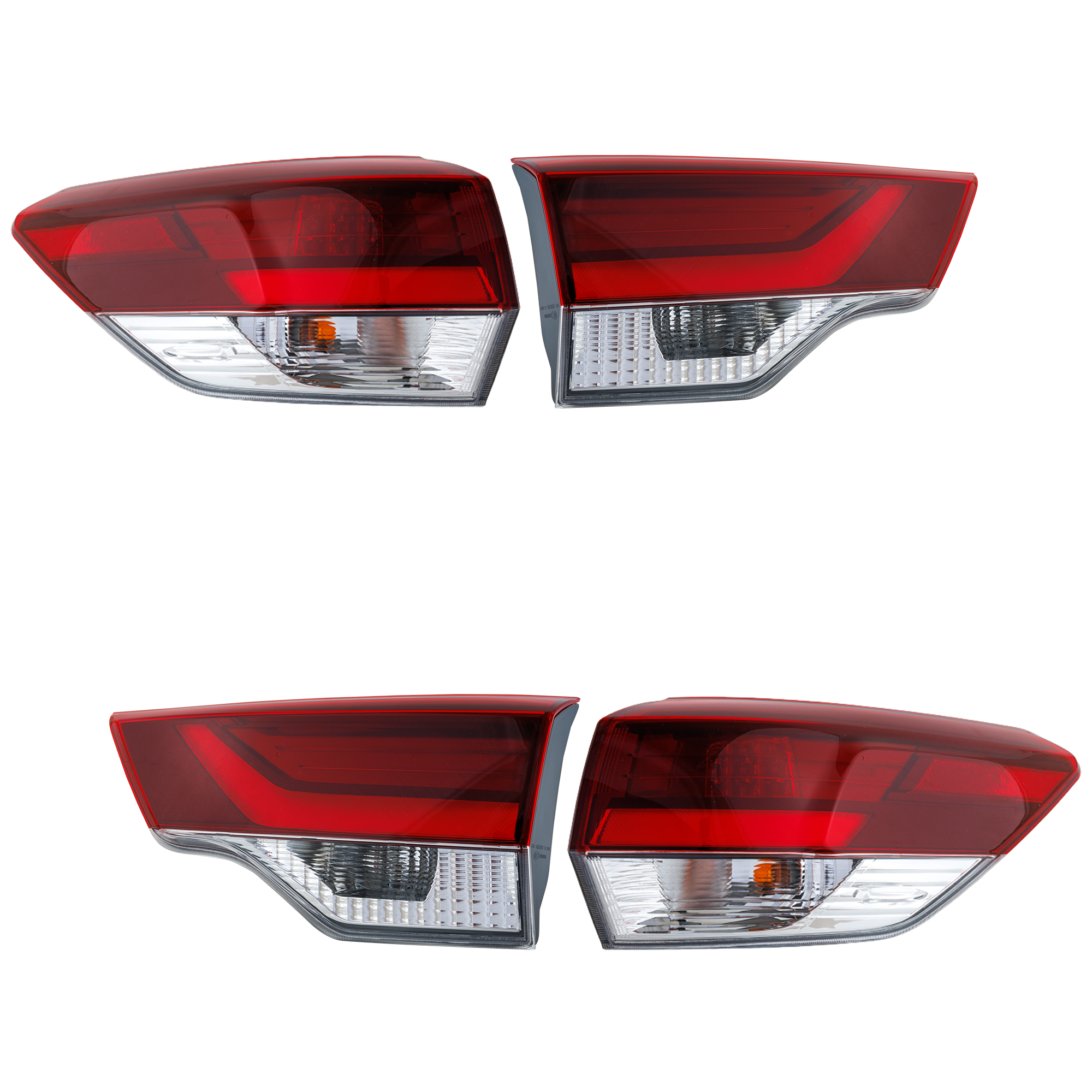 AM HIGHLANDER 19-19 TAIL LAMP RH AND LH Inner and Outer Assembly LED Tinted Lens SKU SET RT73010115-4 Partslink TO2802153 TO2803153 TO2804153 TO2805153 OEM 815500E250-815600E250-815800E1