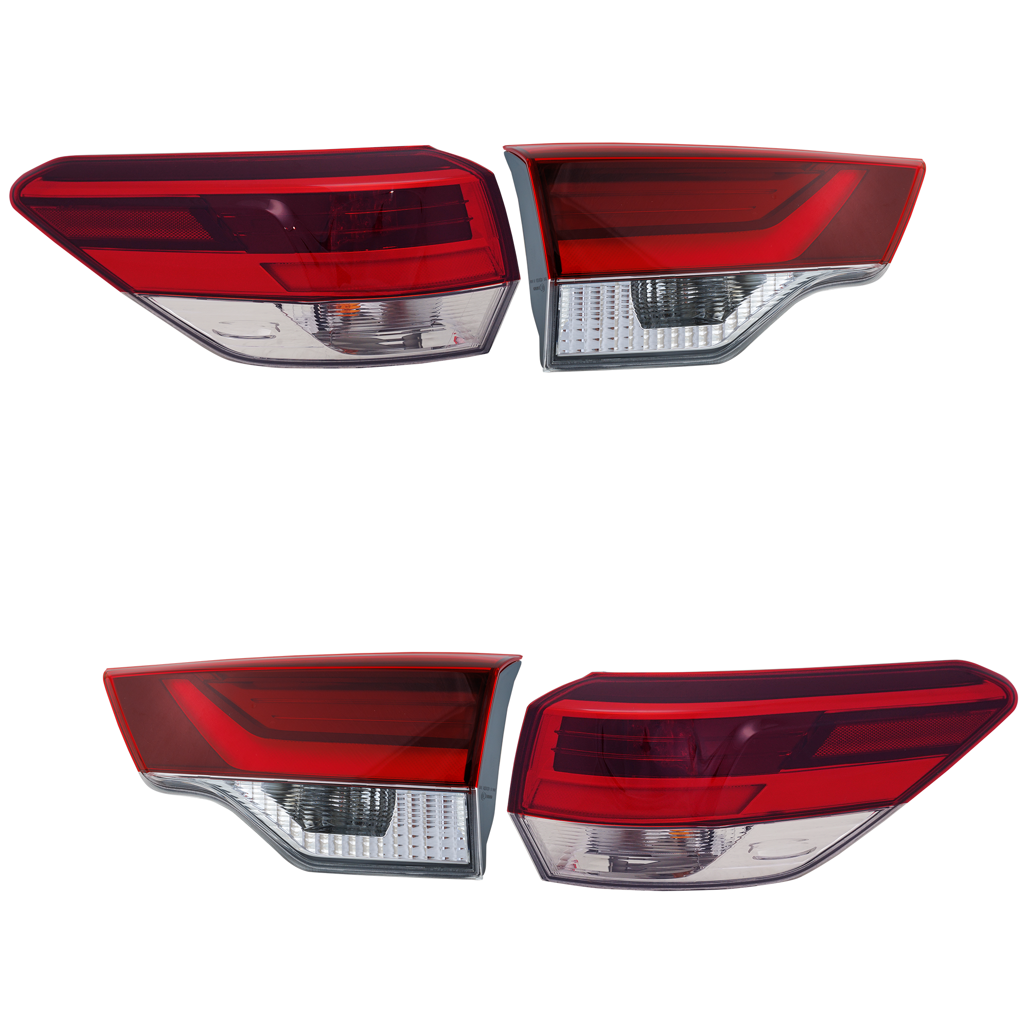 AM HIGHLANDER 19-19 TAIL LAMP RH AND LH Inner and Outer Assembly LED SKU SET RT73010119-4 Partslink TO2802153 TO2803153 OEM 815500E161 PFM 815600E161 PFM