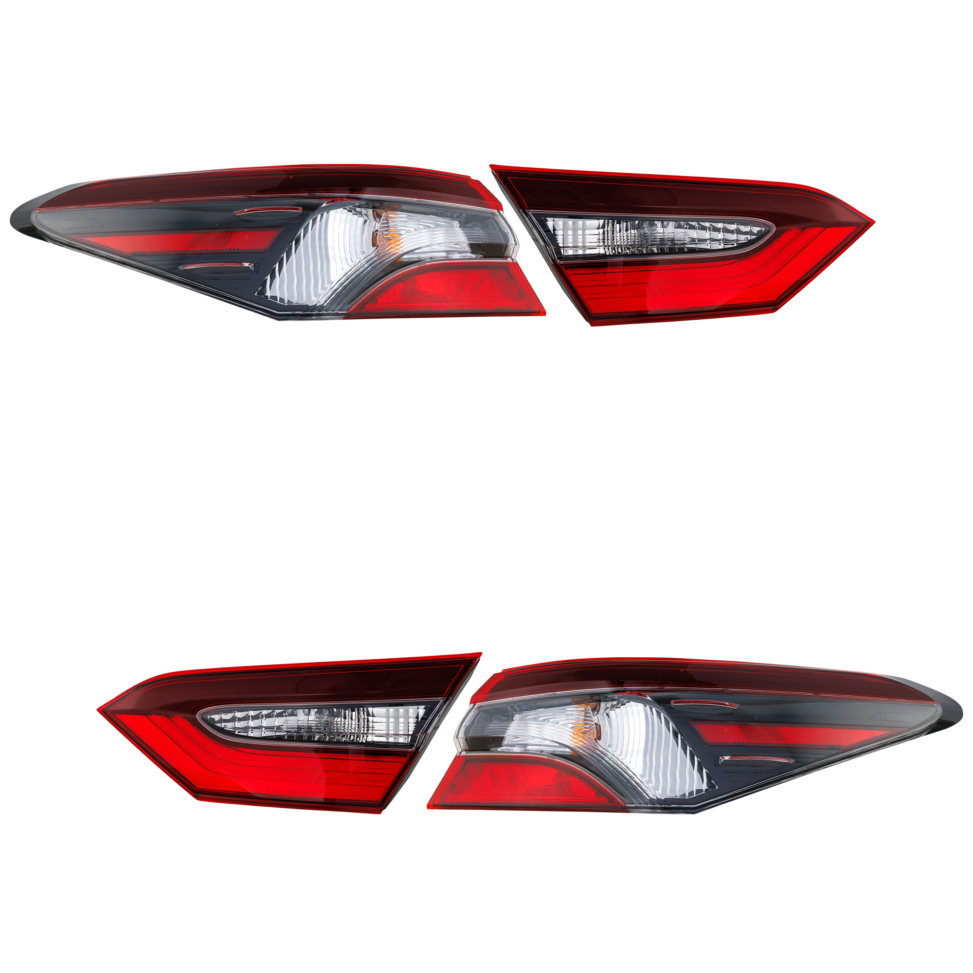 AM CAMRY 21-22 TAIL LAMP RH AND LH Inner and Outer Assembly Halogen North America Built Vehicle SKU SET RT73010141-4 Partslink TO2802159 TO2803159 TO2804159 TO2805159 OEM 8155006A20-8156006A20-81580068