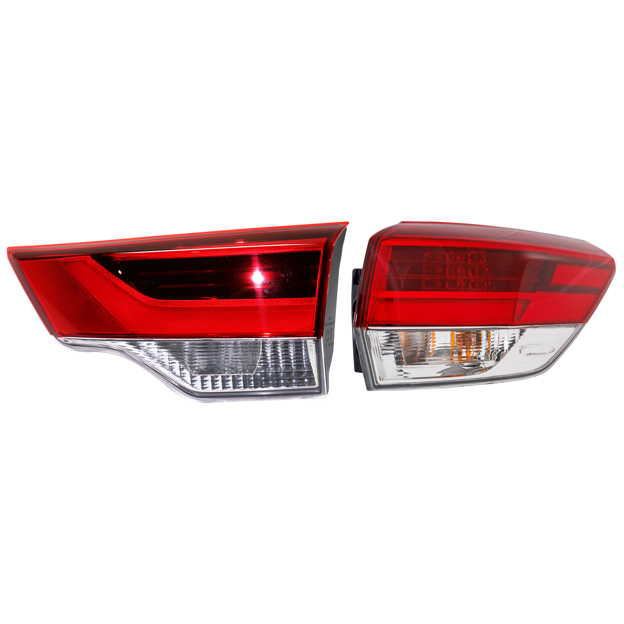 AM HIGHLANDER 17-19 TAIL LAMP RH Inner and Outer Assembly Clear Red Lens Halogen SKU SET RT73010143 A Partslink TO2803139 OEM 815500E160-815800E120