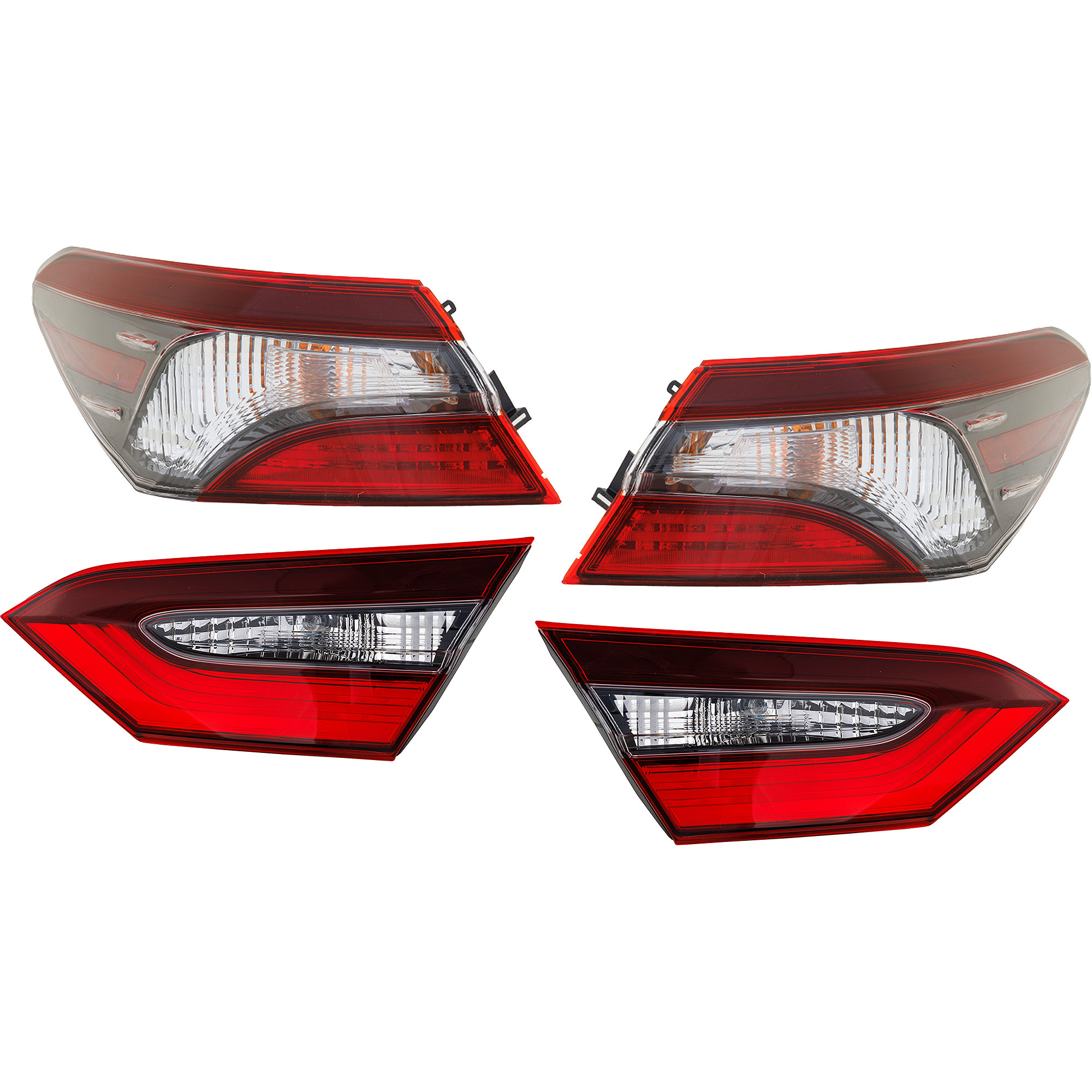 AM CAMRY 21-24 TAIL LAMP RH AND LH Inner and Outer Assembly Halogen North America Built Vehicle SKU SET RT73010146-4 Partslink TO2802159 TO2803159 OEM 8155006A20 PFM 8156006A20 PFM