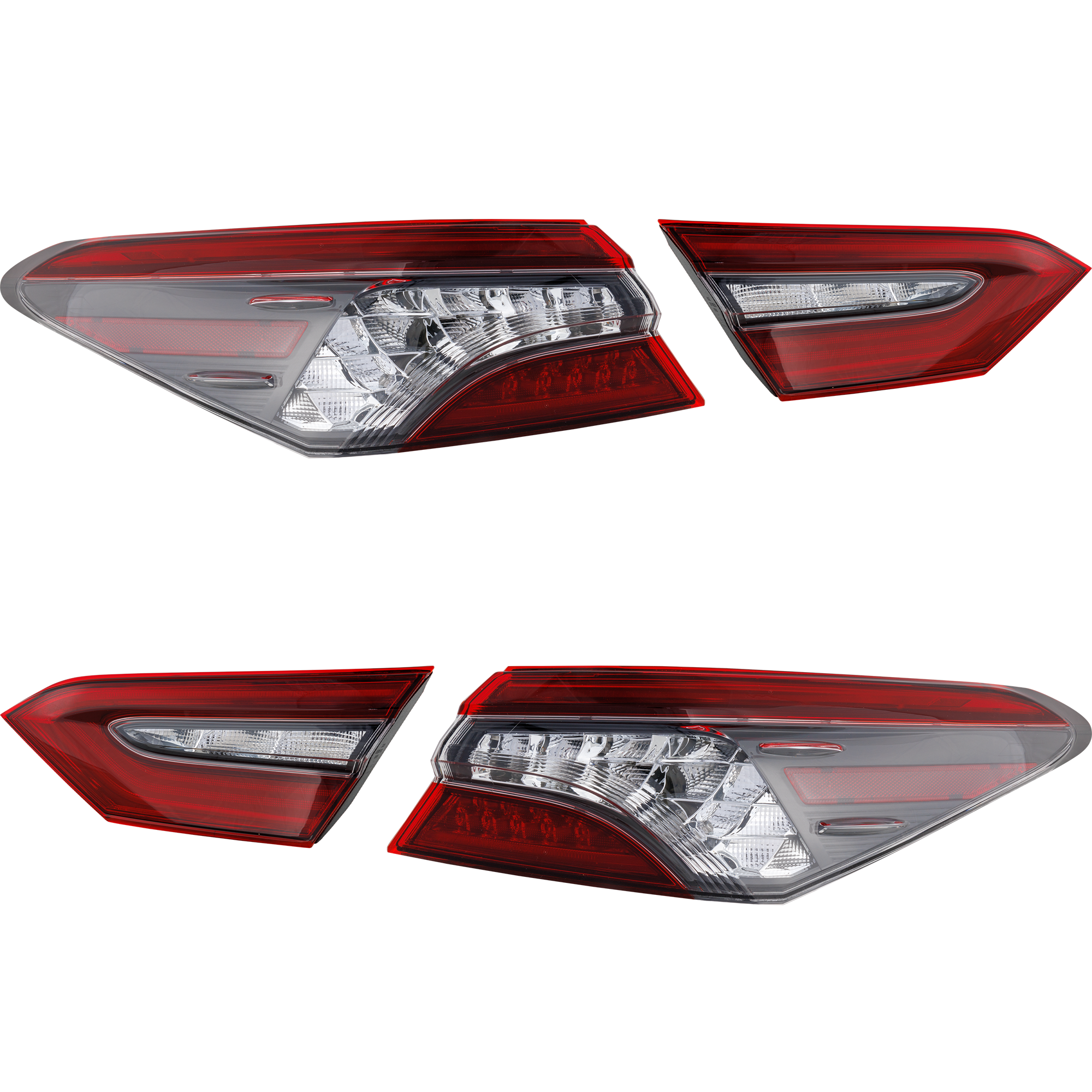 AM CAMRY 21-24 TAIL LAMP RH AND LH Inner and Outer Assembly Halogen XLE XSE w o TRD Package Hybrid XLE XSE Models North America Built Vehicle SKU SET RT73010147-4 Partslink TO2802160 TO2803160 TO2804158 TO2805158 OEM 8155006A30-8156006A30-81580068