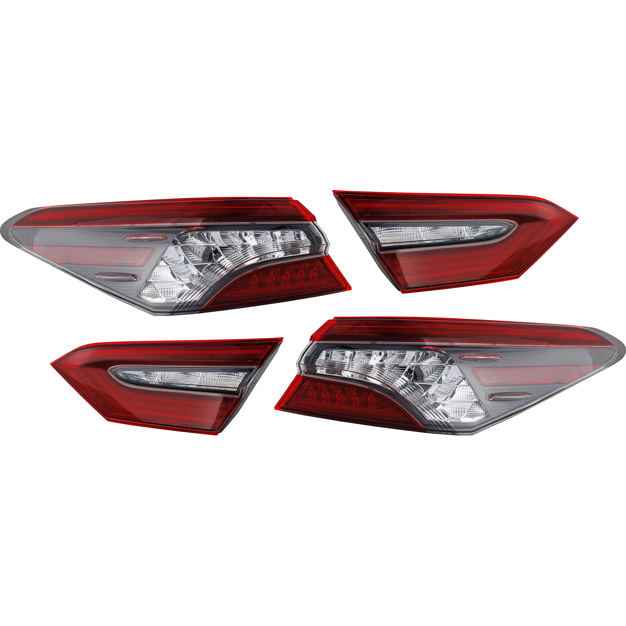 AM CAMRY 21-24 TAIL LAMP RH AND LH Inner and Outer Assembly Halogen XLE XSE w o TRD Package Hybrid XLE XSE Models North America Built Vehicle CAPA SKU SET RT73010147Q 4 Partslink TO2802160C TO2803160C TO2804158C TO2805158C OEM 8155006A30-8156006A30-81580068