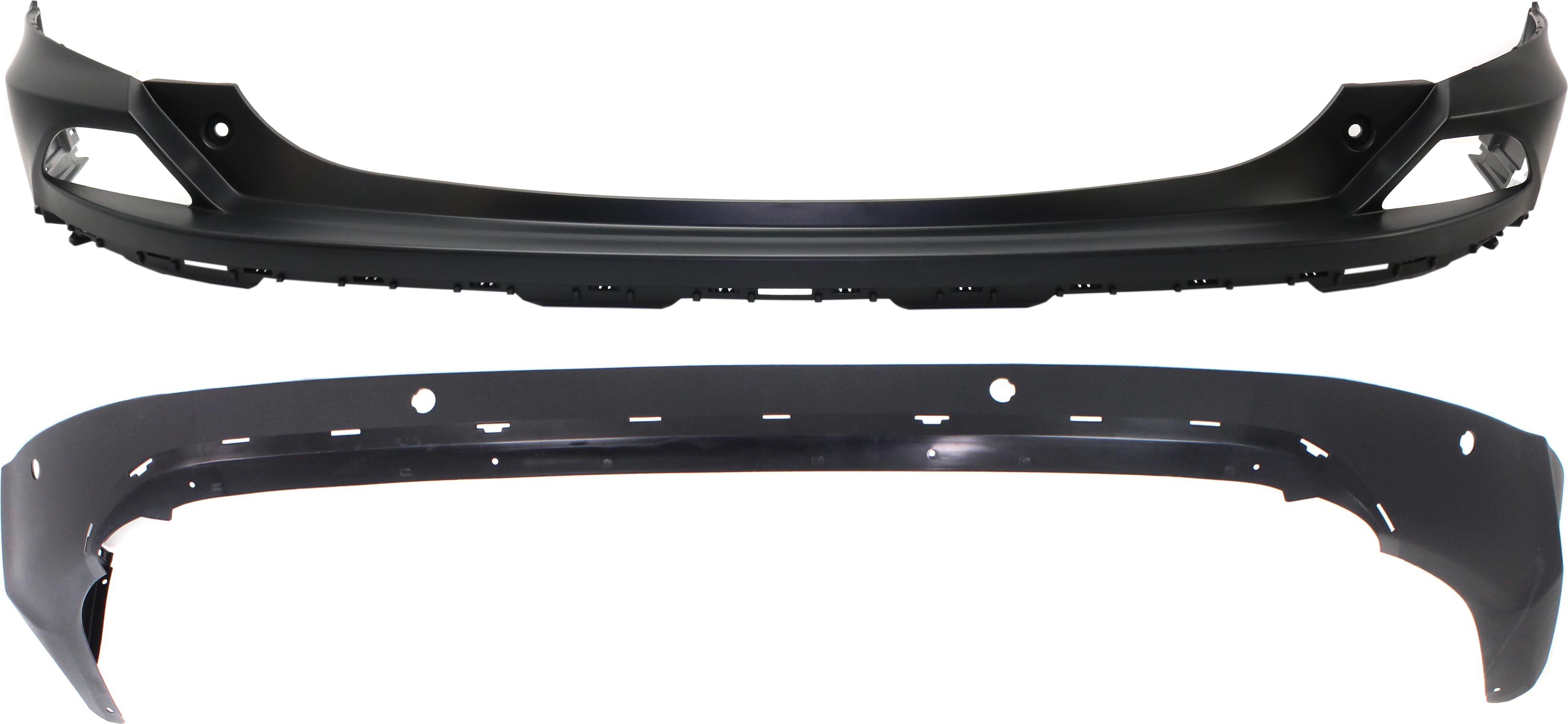 AM RAV4-16-18 BUMPER COVER Rear Upper and Lower w Parking Aid Snsr Holes SKU SET RT76010001-2 Partslink TO1114102 TO1115107 OEM 521590R914-521690R020