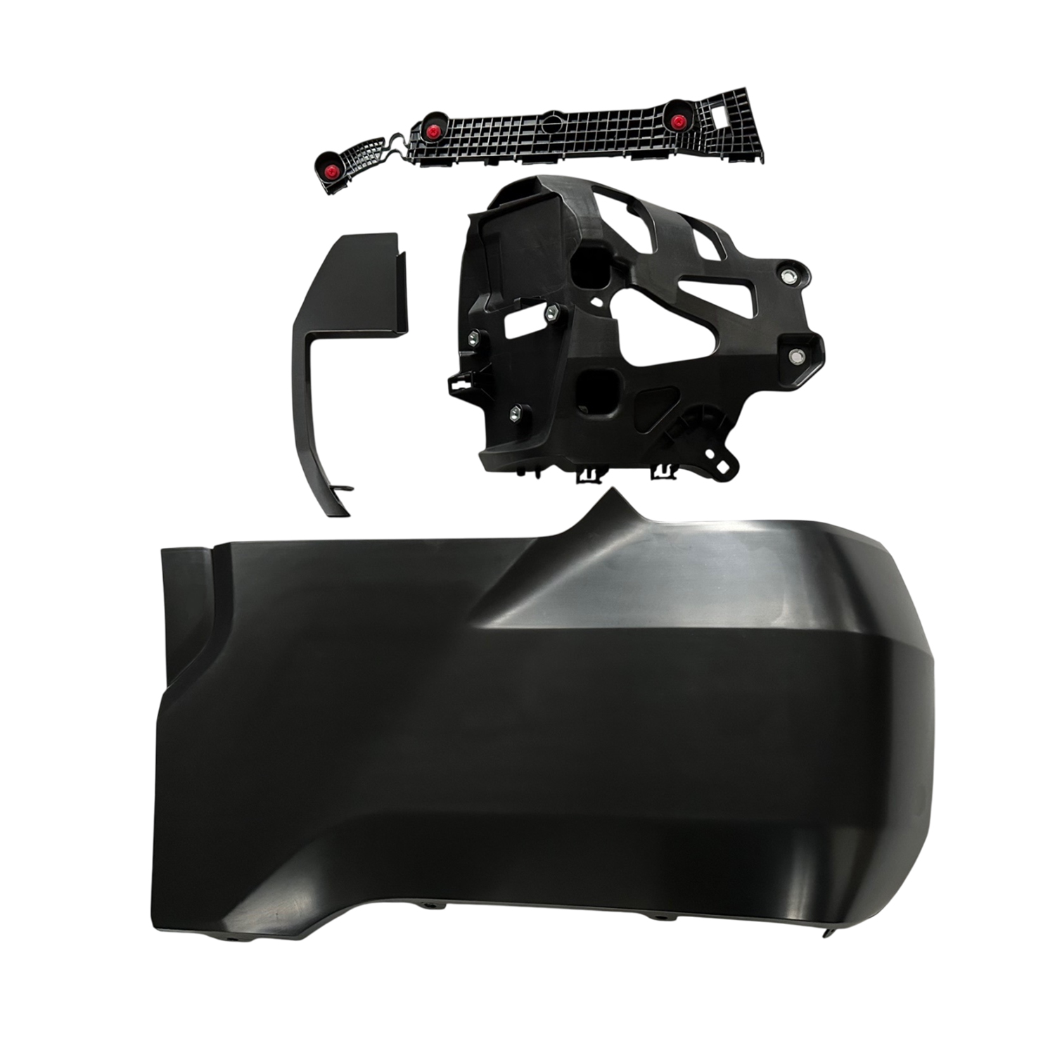 AM TUNDRA 22-24 REAR BUMPER COVER RH AND LH Outer Primed Assembly w o Flare Holes and Parking Aid Sensor Holes Includes Bumper Filler and Retainers SKU SET RT76010093P Partslink TO1104142 TO1105142 OEM 521610C903 PFM 521620C903 PFM