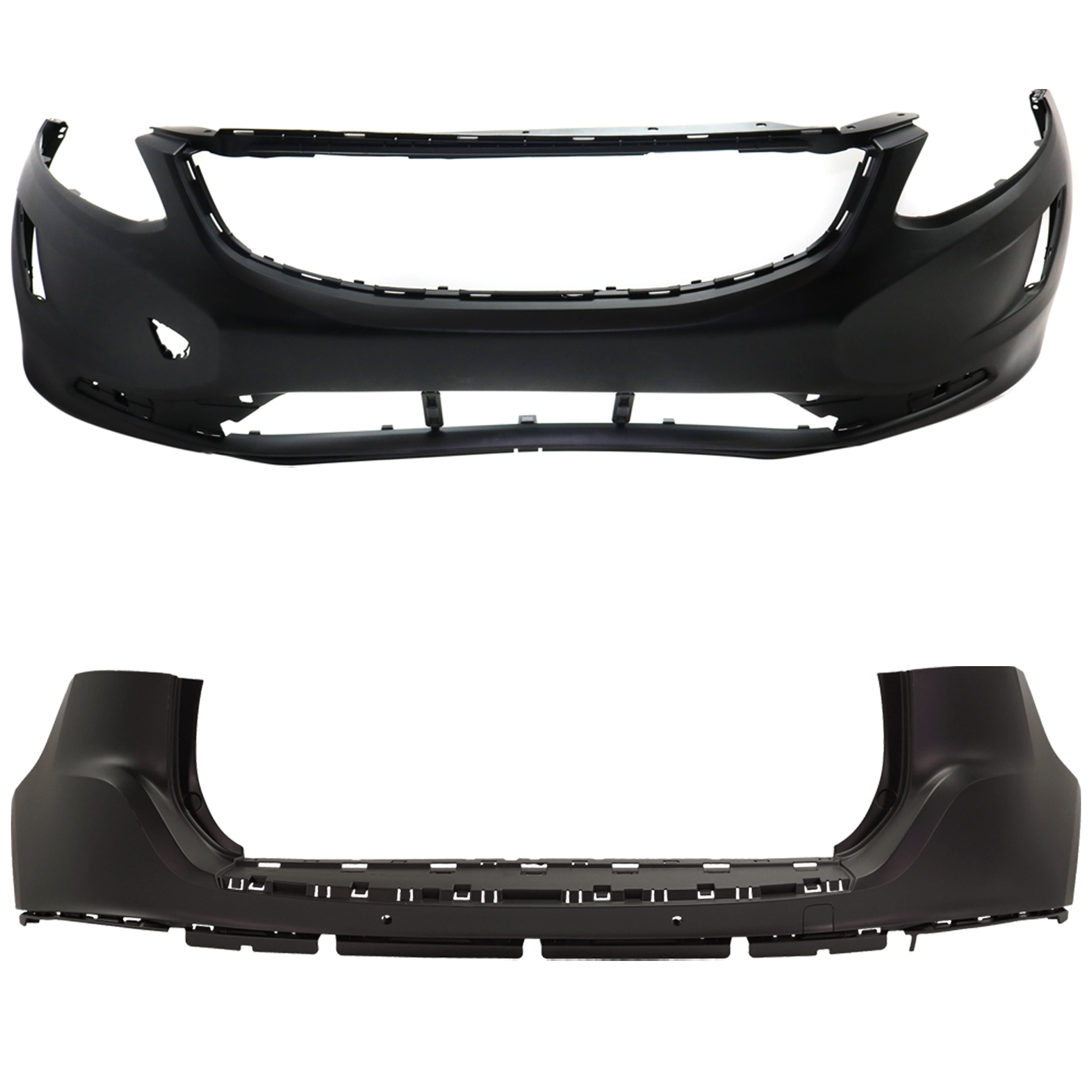 AM XC60-14-17 FRONT AND REAR BUMPER COVER Primed Front w o parking aid sensor holes Rear w parking aid sensor holes SKU SET RV01030005P A