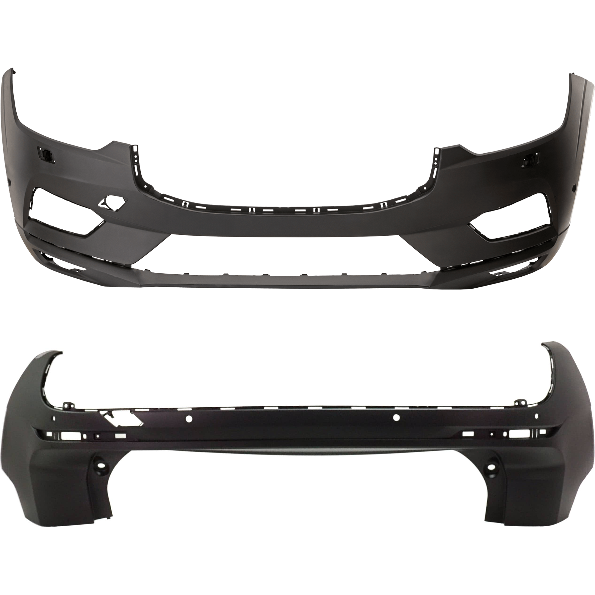 AM XC60-18-21 FRONT AND REAR BUMPER COVER Primed Front w parking aid sensor holes Rear w o parking aid sensor holes SKU SET RV01030019P A