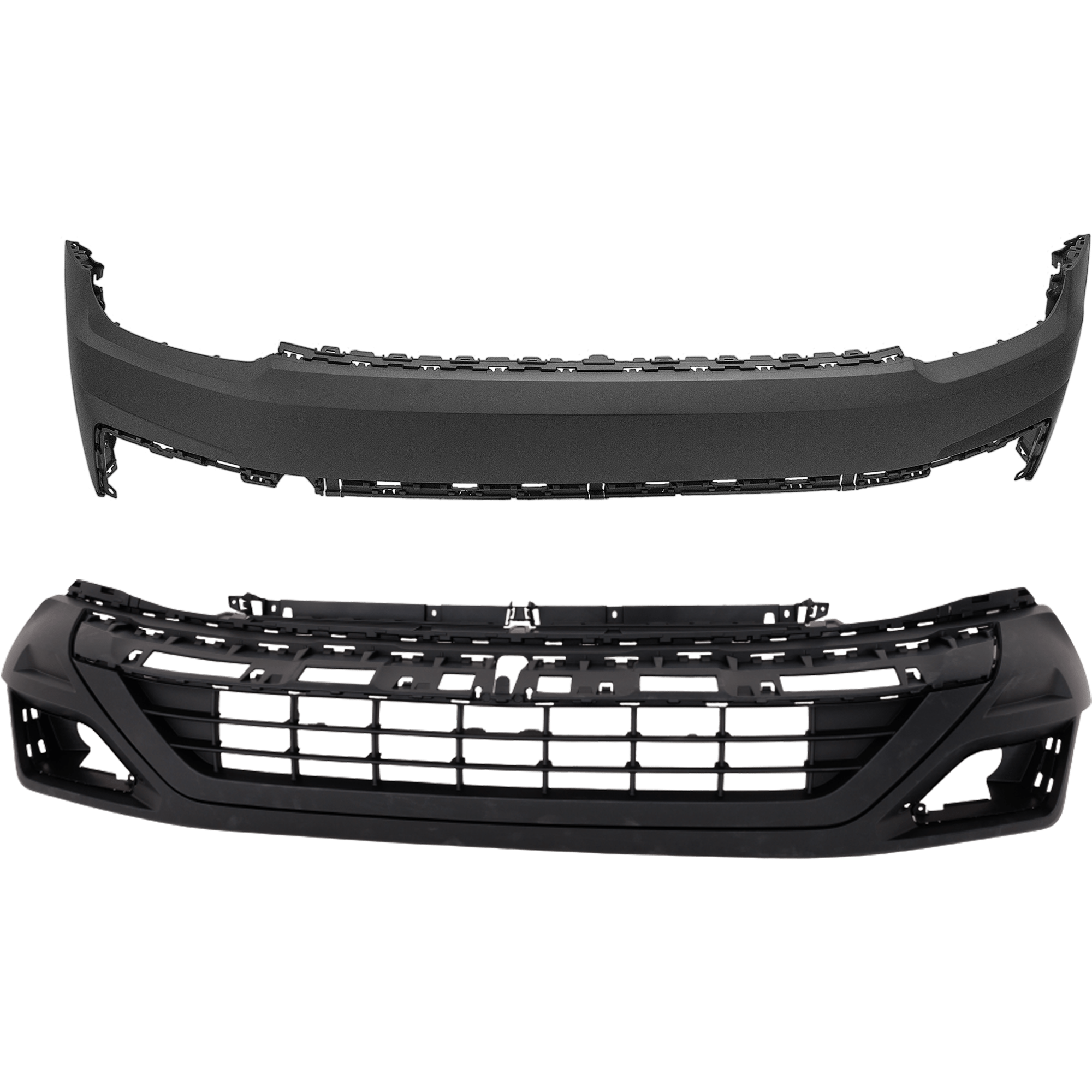 AM ATLAS 18-20 FRONT BUMPER COVER Upper and Lower Primed w o R Line Pkg w o Block Heater Holes and Parking Aid Sensor Holes SKU SET RV01030027