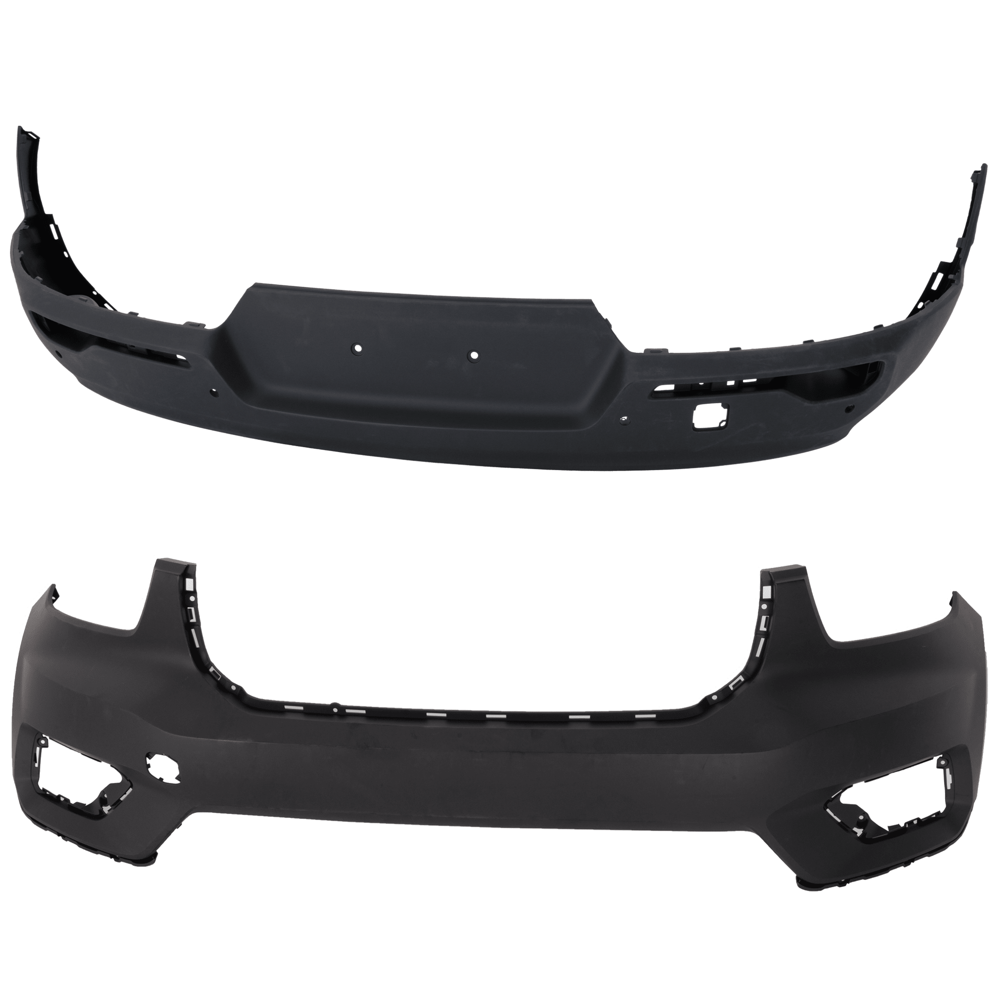 AM XC40-19-22 FRONT AND REAR BUMPER COVER Front Primed Rear Textured SKU SET RV01030035P B Partslink VO1000242 VO1100189 OEM 31663160-36010630-397909094