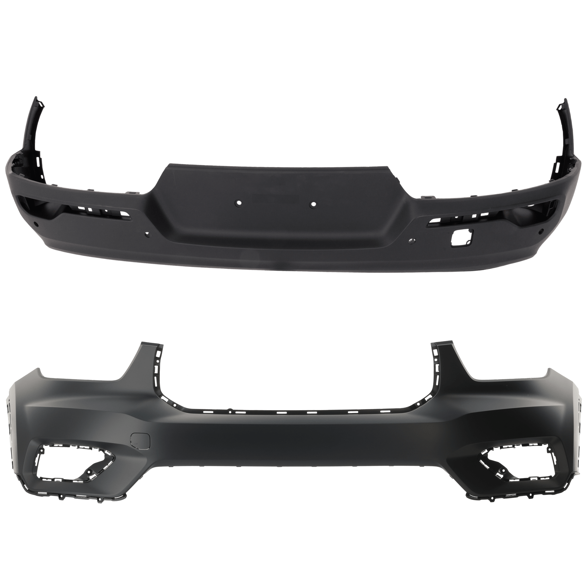 AM XC40-19-22 FRONT AND REAR BUMPER COVER Front Primed Rear Textured CAPA SKU SET RV01030035PQ A Partslink VO1000242C VO1100185C OEM 36010630-397909094-36011866